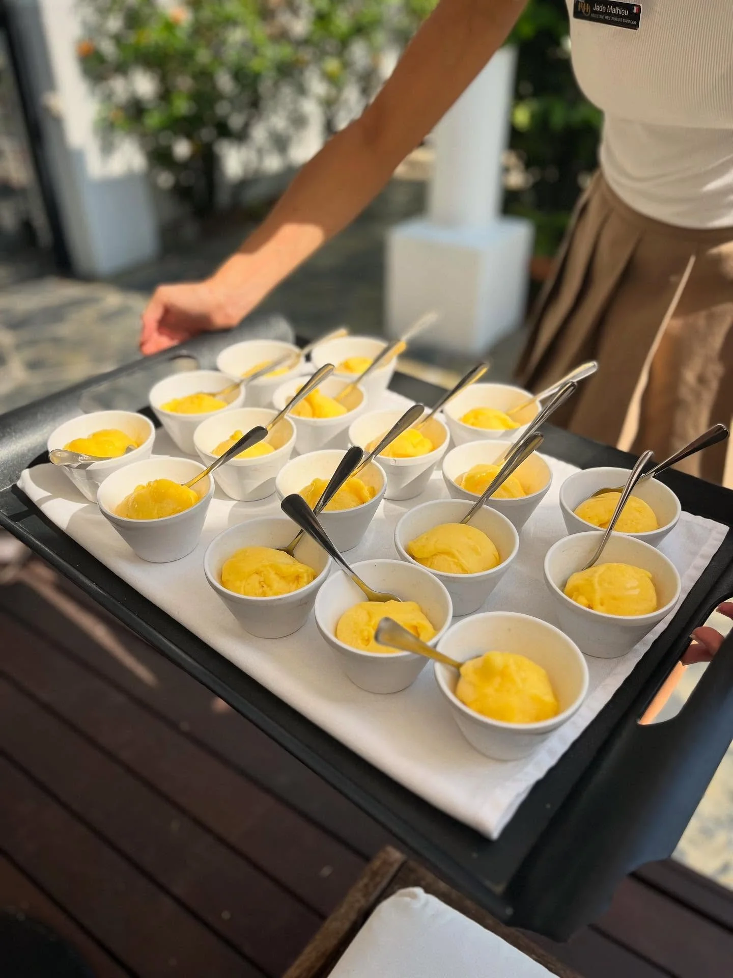 | from eggs benedict under the palms to tropical sorbet by the pool and a cocktail making class and canap&eacute;s and drinks to wound down another day in paradise, the @ReefHousePalmCove ticked all the boxes. ✨

#OneBiteAtATime #ReefHouseRestaurant 