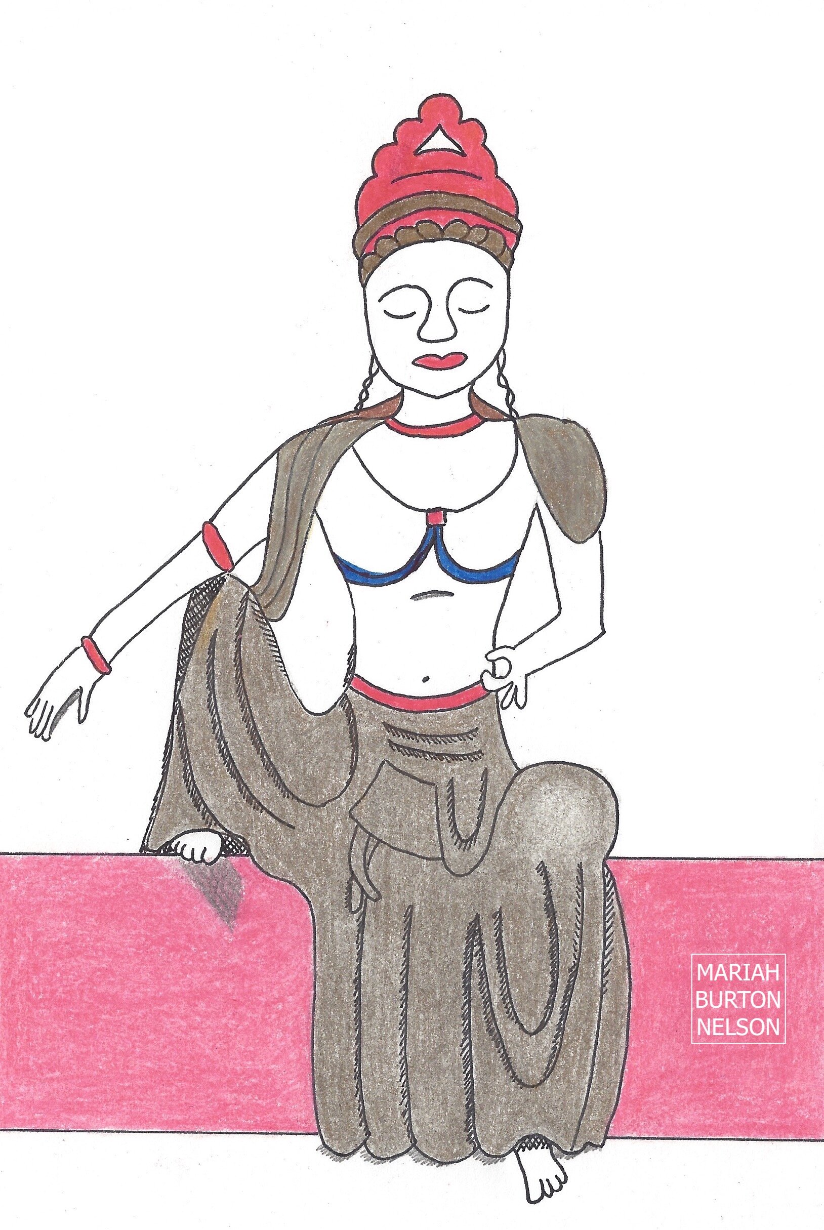 After bronze image of Kwan Yin, Chinese deity of wisdom and mercy, 1300 C.E.