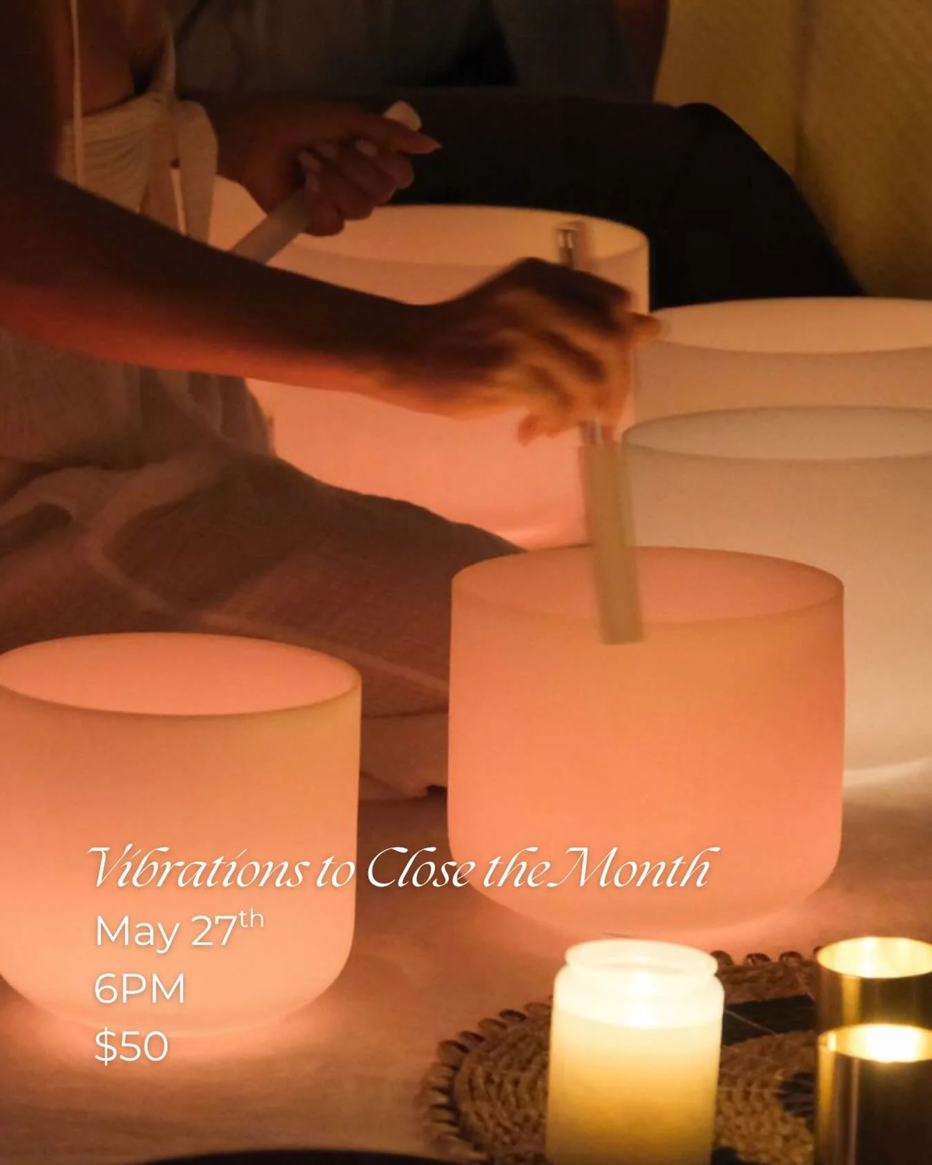 The perfect way to close out your month 🥰

Join our Sound Healer Queenie the last Wednesday of every month for a 60-minute sound bath to help you release, restore, and relax. 💛