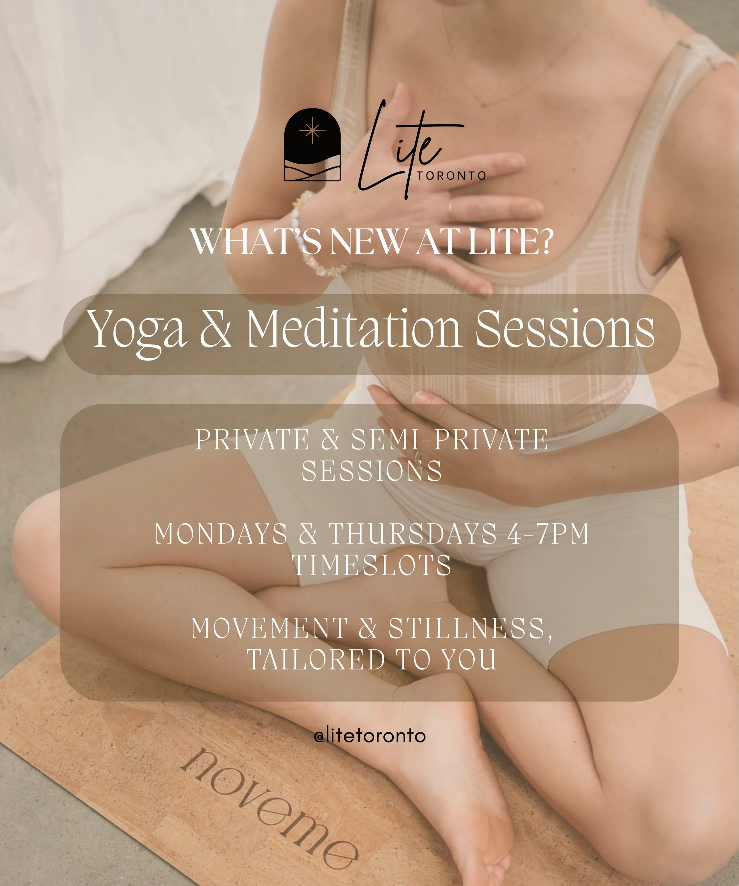 Yoga &amp; meditation are now part of the offerings here at Lite Toronto! 🌿

Meet Tia, our RYT200 certified yoga and meditation instructor, trained in Rishikesh, India. A former professional athlete turned holistic practitioner, she takes a body-min