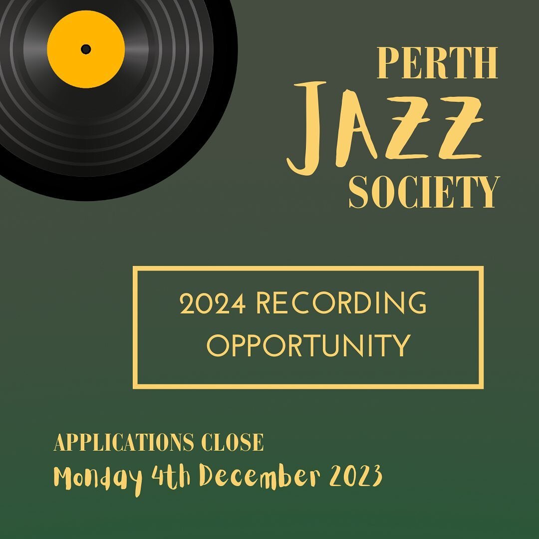 ✨ THE 2024 RECORDING OPPORTUNITY IS NOW OPEN ✨

Submit your application: bit.ly/2024-PJS-recording-opportunity

If you're a jazz composer in the Perth scene looking to record your debut album, we're excited to hear what you've created! 

The Perth Ja