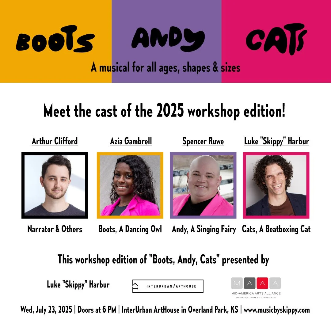 “Boots, Andy Cats: A Musical For All Ages, Shapes, & Sizes” | Workshop edition of original children’s musical, July 2025