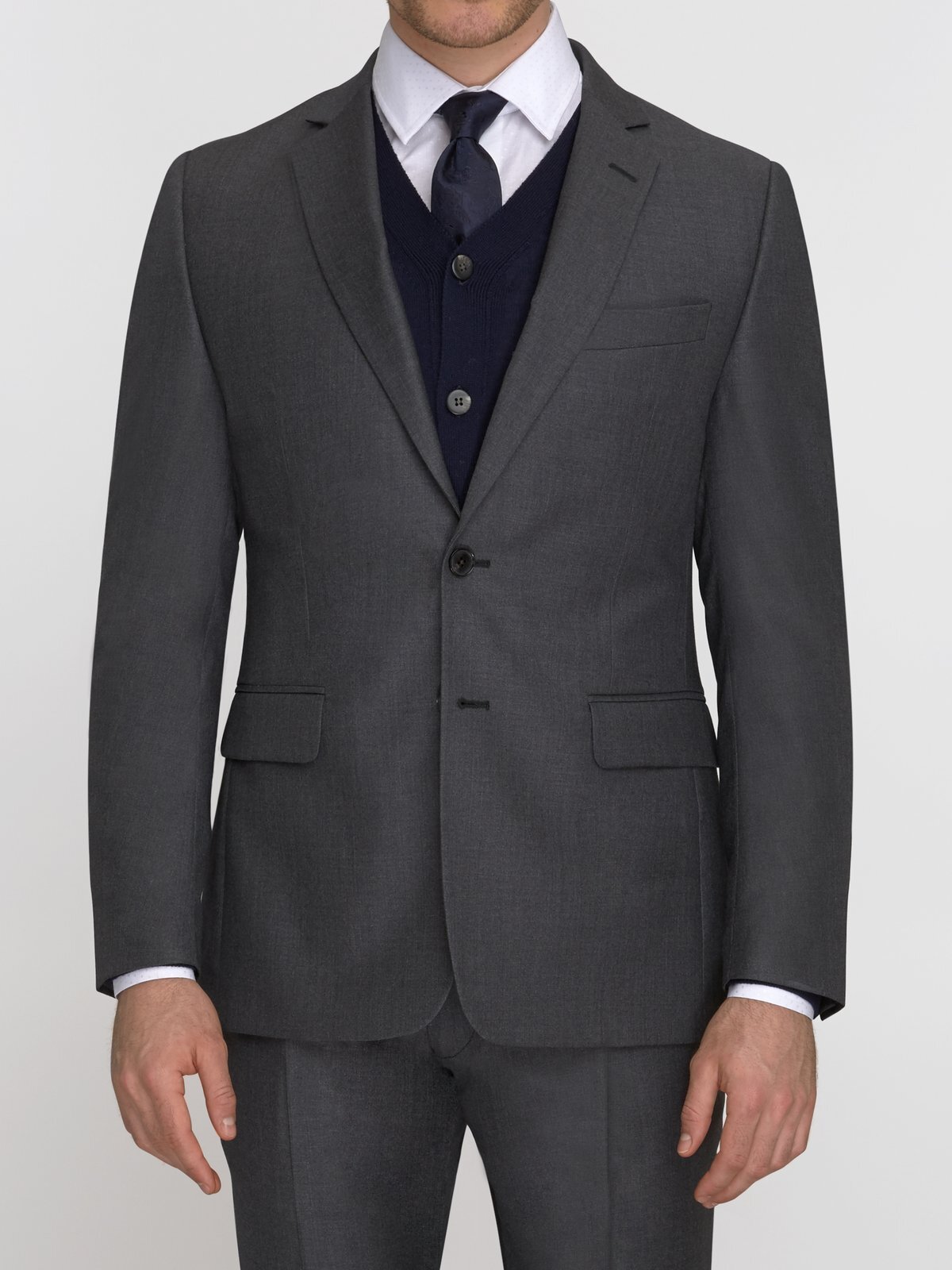duchamp london 120S twill suit grey