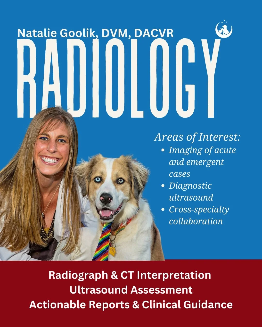 🌟 Meet Dr. Natalie Goolik, DVM, DACVR. Born and raised in Indiana, Dr. Goolik is a proud Indiana University alum and lifelong Hoosiers fan. She earned her veterinary degree from St. George&rsquo;s University in 2018 and spent several years in emerge