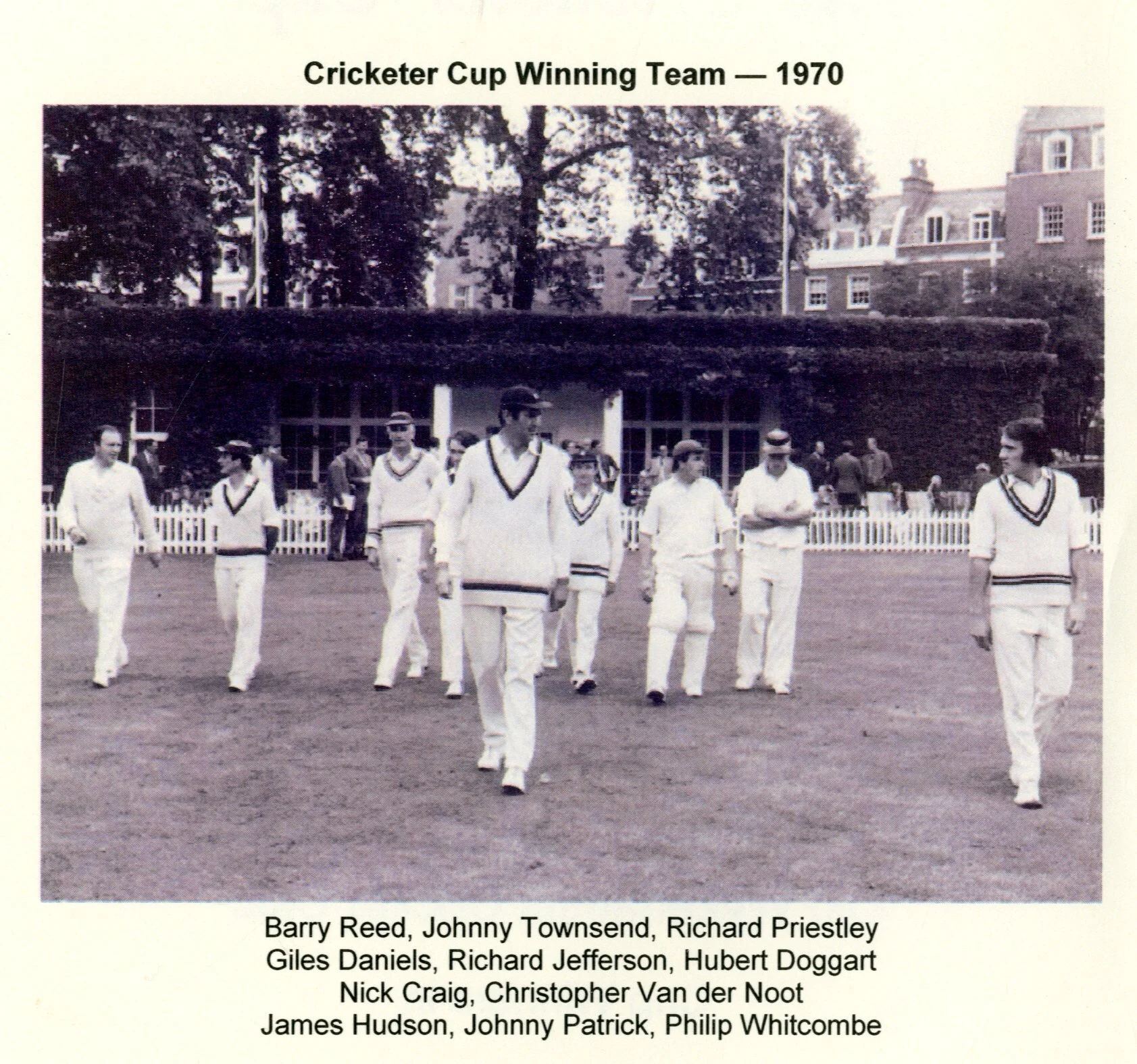 50 Years on        The 1970 Cricketer Cup Final    Old Tonbridgians v Old Wykehamists