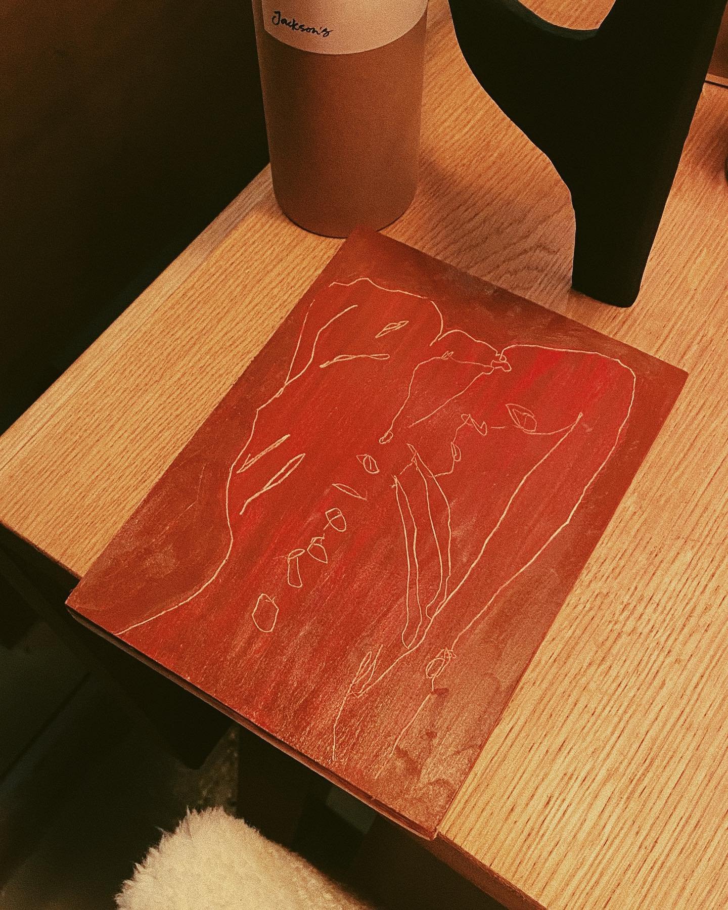 Glossy oily scratchy pastels on board 🩸

Randomly started thinking about some old mono prints from art school last night. Would like to tap into that again&hellip;

&hellip;Once I&rsquo;ve organised the other 1000 ideas and thoughts in my head. And 