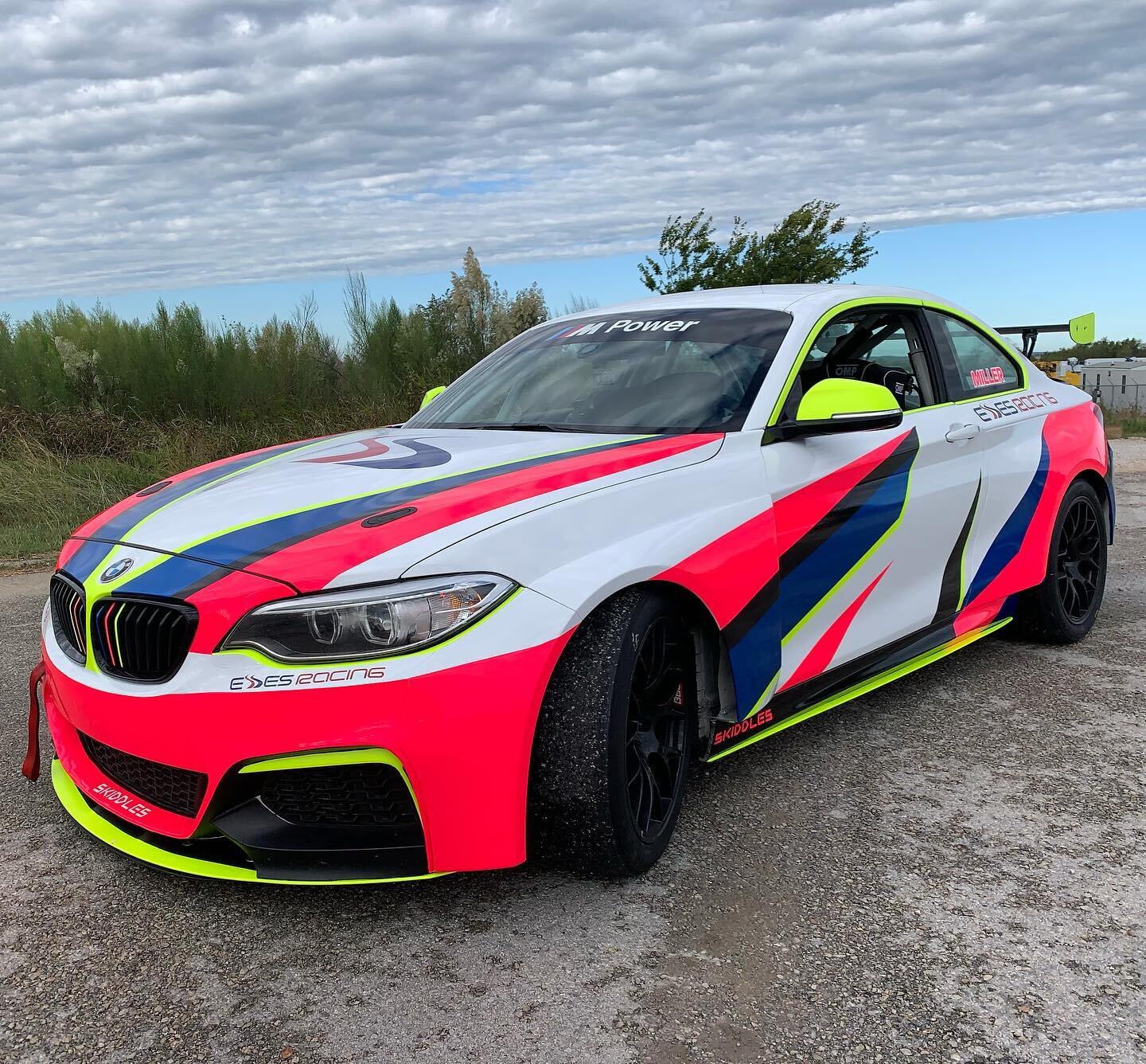 Skiddles! Fitting name for this BMW M2 livery we installed.  Go follow @essesracing to see her on the track!