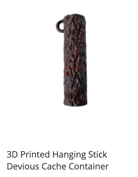 Hanging Stick Cache Container