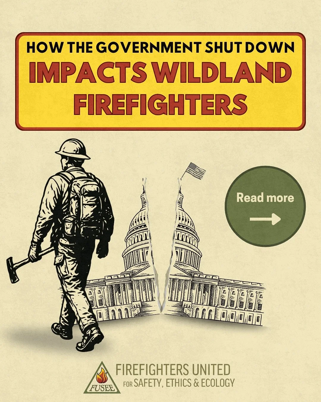 The government shutdown impacts wildland firefighters&rsquo; ability to safely and effectively manage wildfire 🔥

While wildland firefighters will not be furloughed, important workers who support their work but are not listed as &ldquo;firefighters&