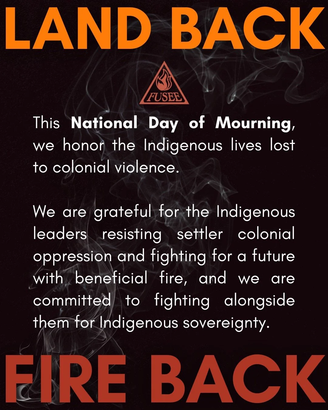 This National Day of Mourning, we honor the Indigenous lives lost to colonial violence. 

We honor our Indigenous partners, board members, staff, friends, and community members doing the vital work to resist settler colonial oppression and bring bene