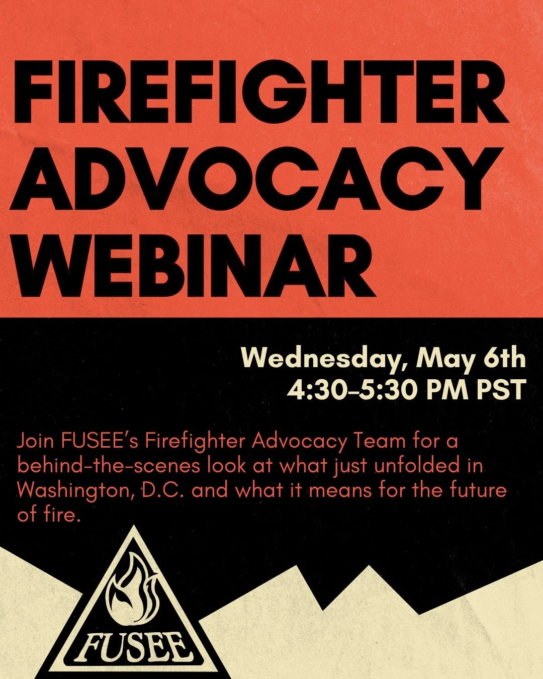 Join us on May 6th, 4:30&ndash;5:30 PM PST, for a Firefighter Advocacy Webinar! 🔥

In just a few days on the Hill, our team connected with 72 House and Senate offices, engaged key decision-makers, and helped push forward critical conversations on fi