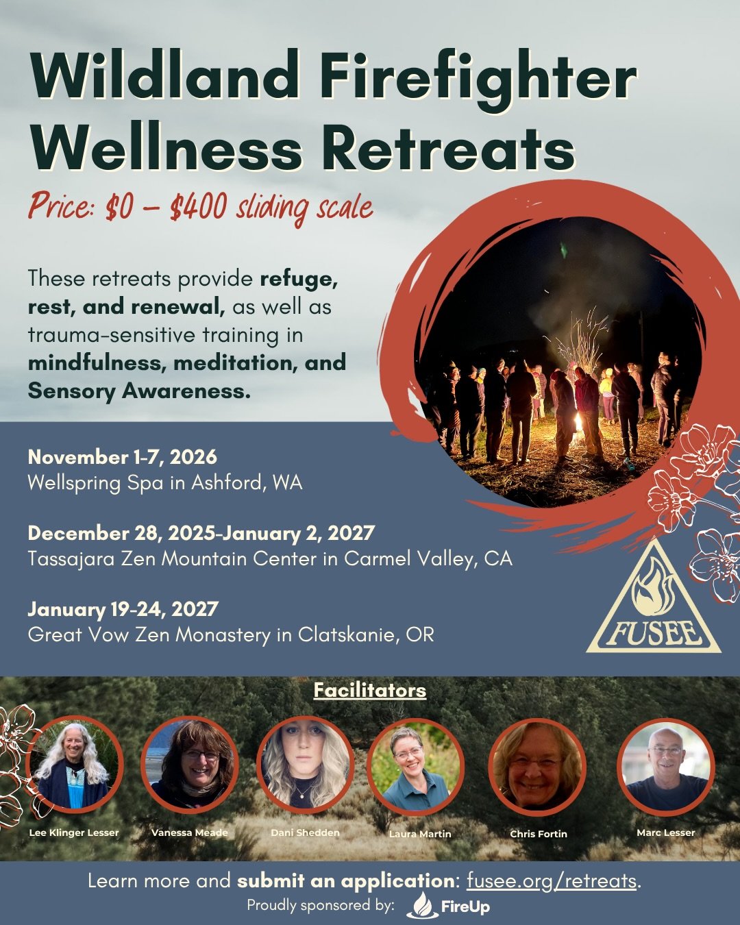 We&rsquo;re so excited to announce our full Retreat lineup for 2026-2027! ☺️🧘

Designed especially for wildland firefighters, these wellness &amp; mindfulness retreats offer you a space to unwind, reconnect with yourself, and connect with fellow fir