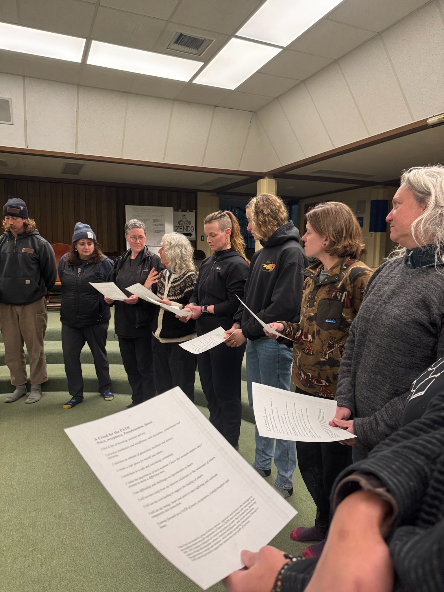 Participants gather to read aloud 