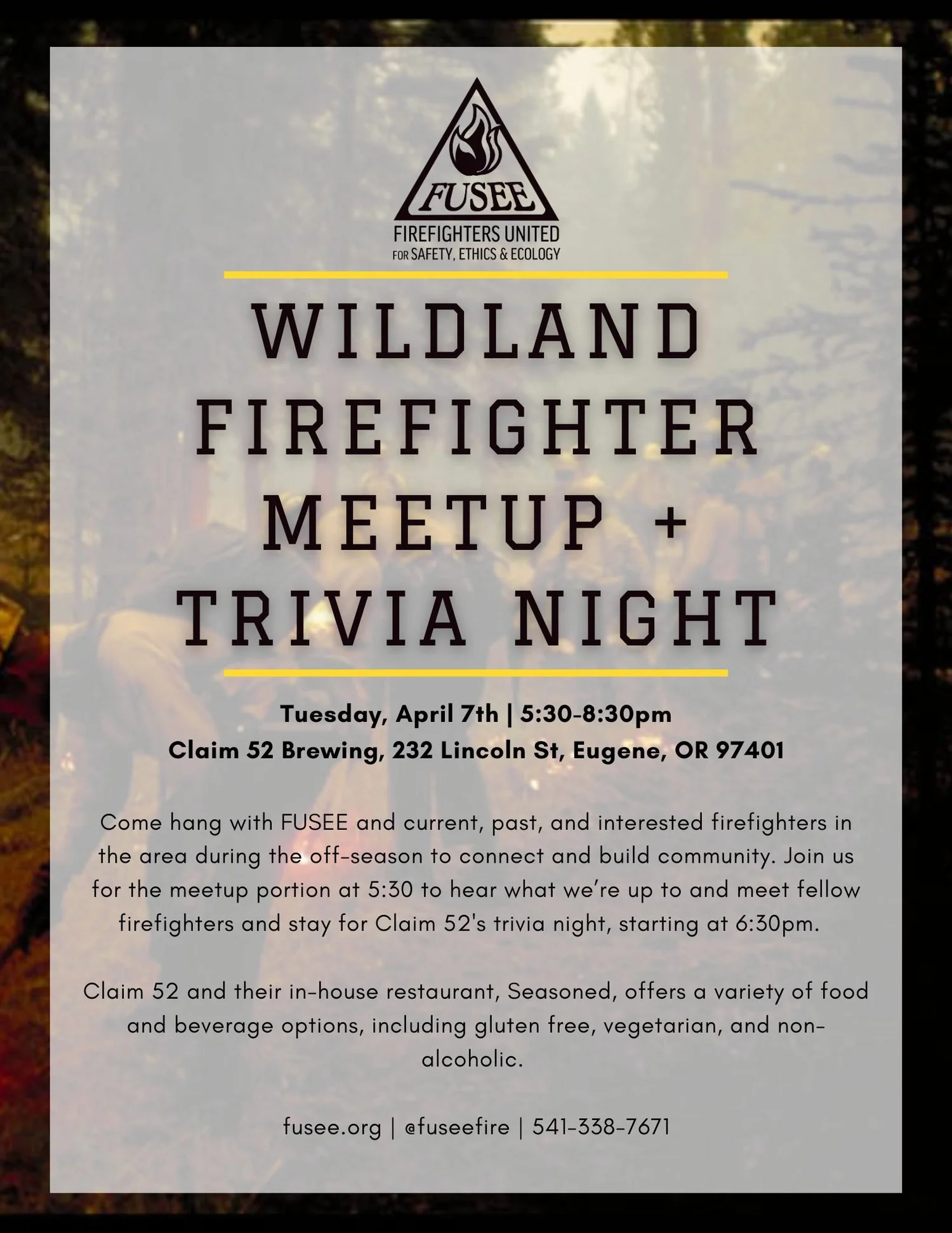 Wildland Firefighter Meetup + Trivia Night — Firefighters United for ...