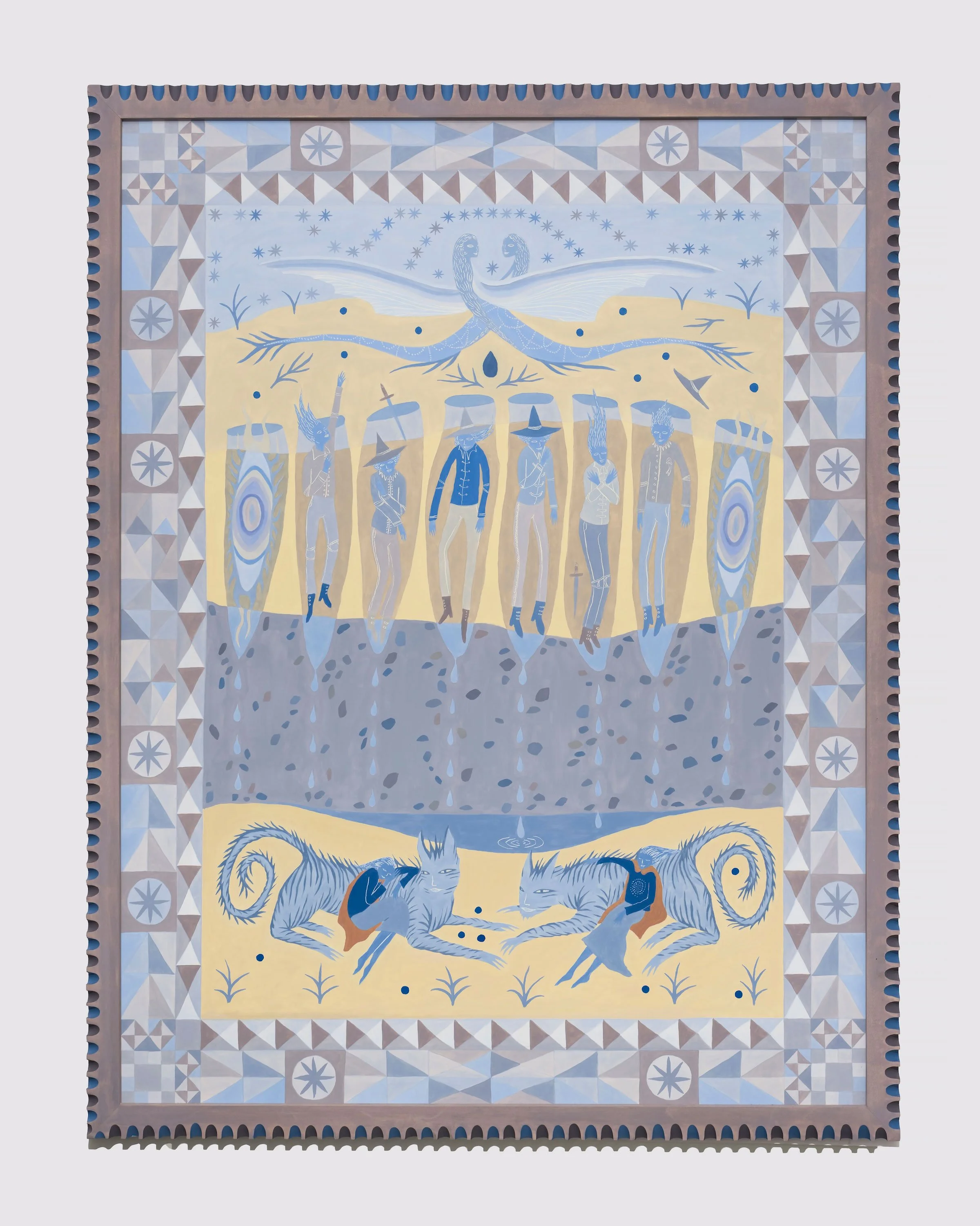Rebecca Munce:
Gathering Strata, 2026
Huile sur aluminium, cadre en tilleul sculpté et peint / Oil on aluminum, carved and painted basswood frame
147 x 115 cm (58 x 45.5 in.)
Photo credit : Guy L'Heureux