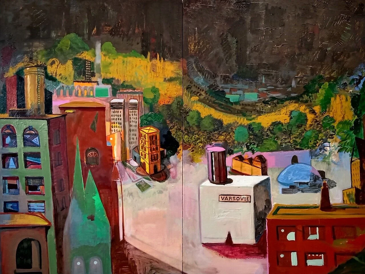 Guillaume Klootier Varsovie Huile sur panneau, Oil on panel, 64” x 48”, 2020 