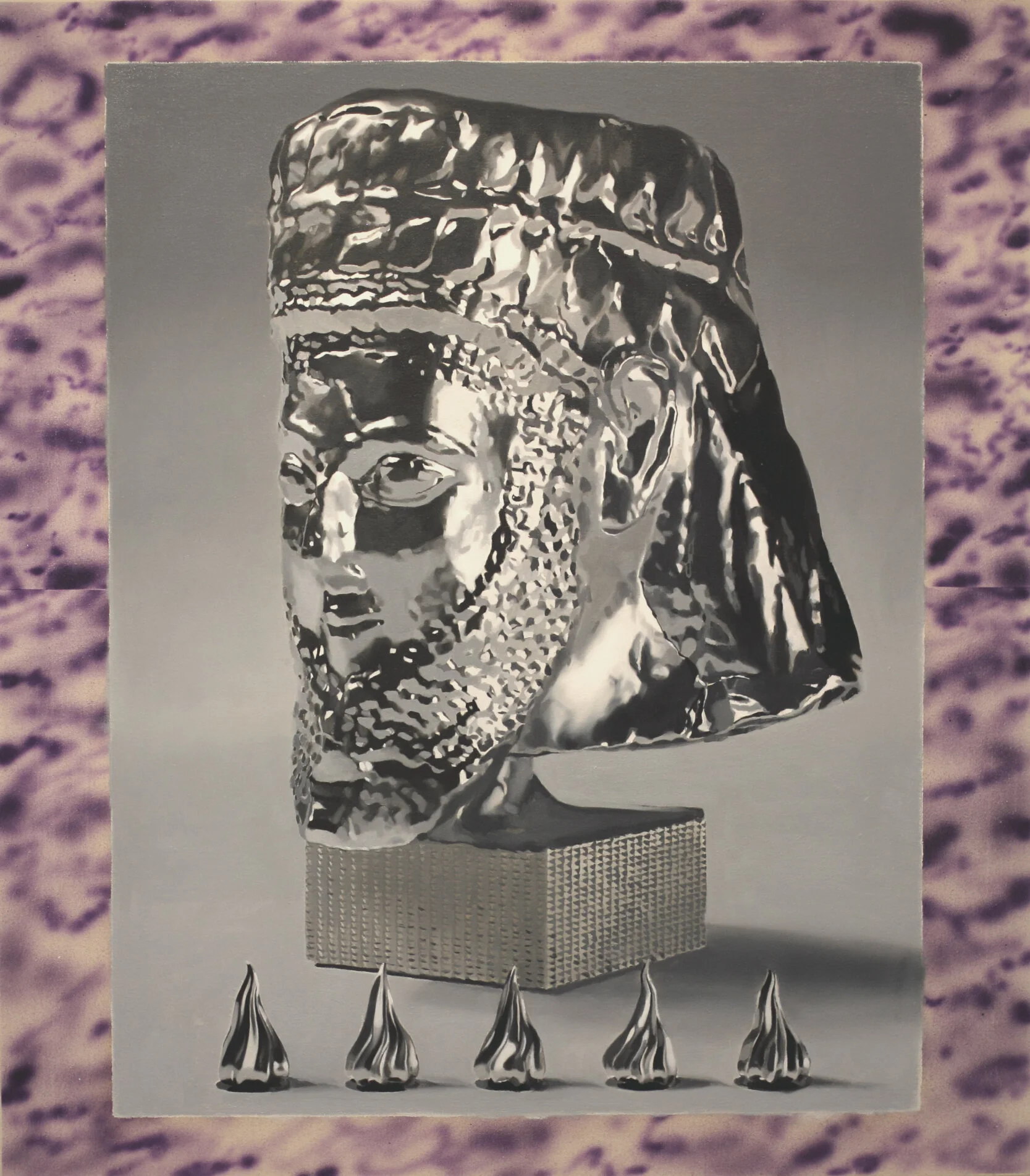 Robin Megannity Gossip 2019 Oil and acrylic ink on canvas 86 x 76 34’ x 30’