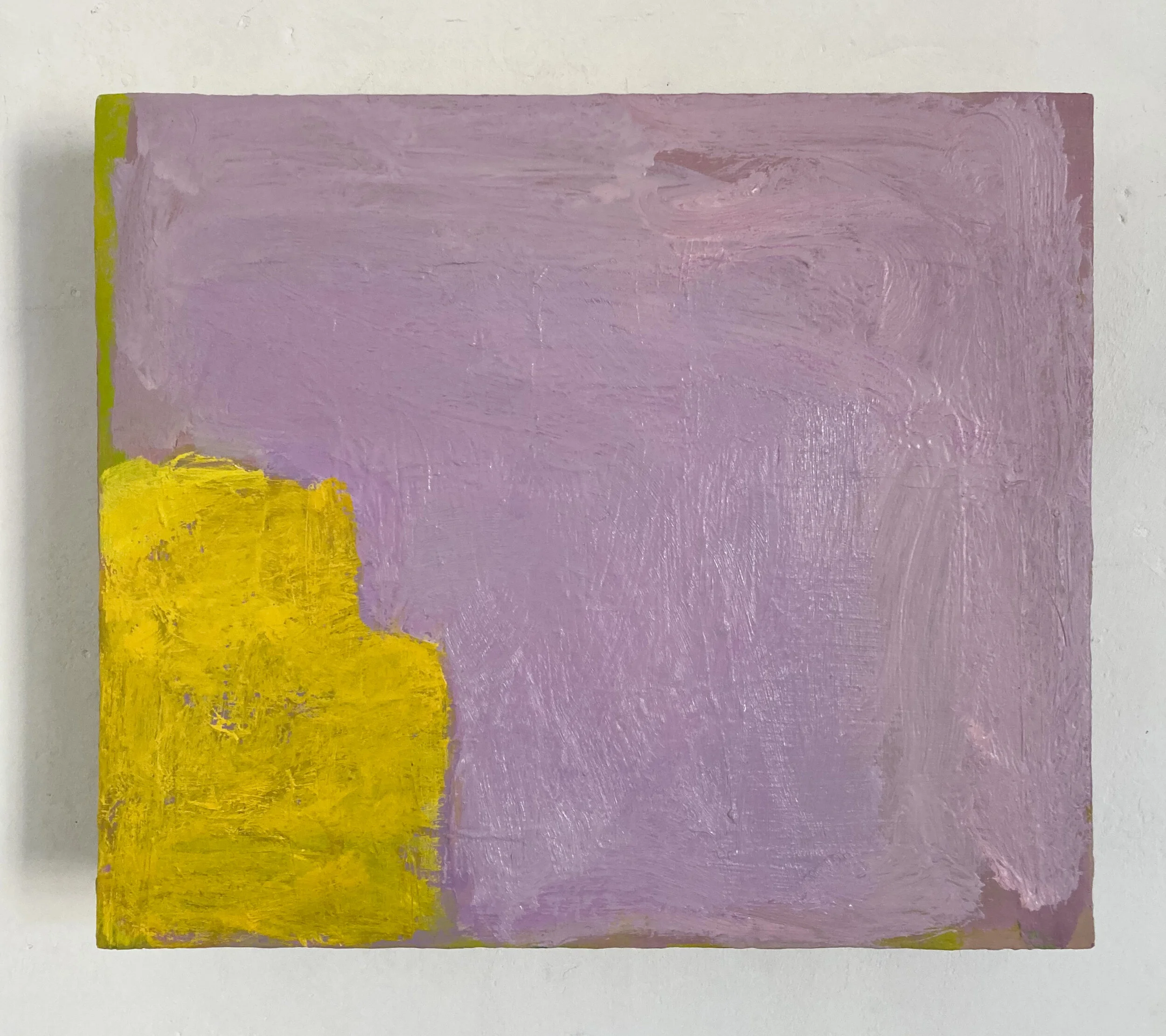 Helen Baker Yellow Fix 2019/20 acrylic and oil on plywood 7 x 35 x 30 cm