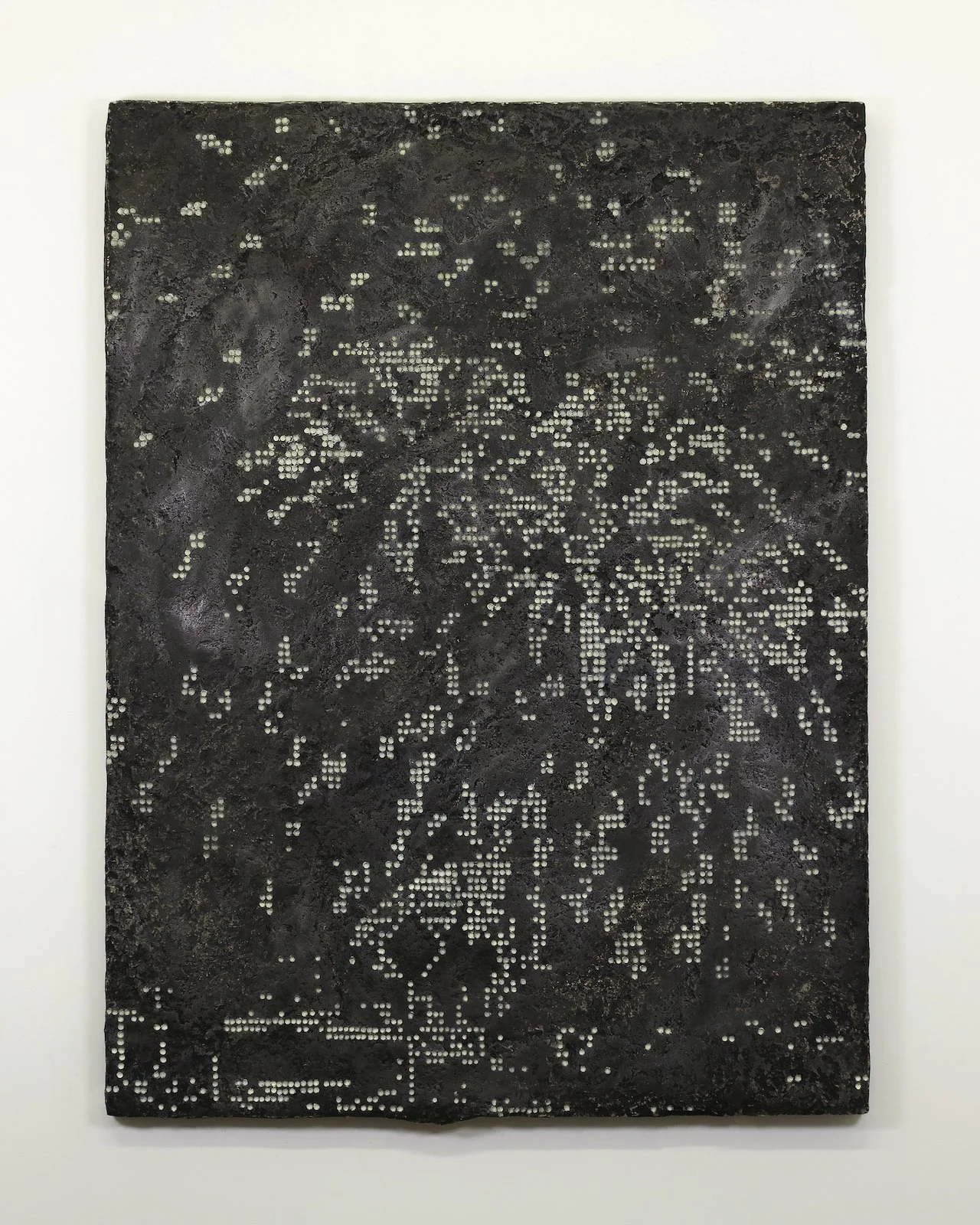 Florence Viau
Fantasmagorie II, 2022 
cellulose, colle, acrylique, pigments phosphorescents, graphite et vernis sur panneau de bois 
123.2 x 92.7 x 4.5 cm
