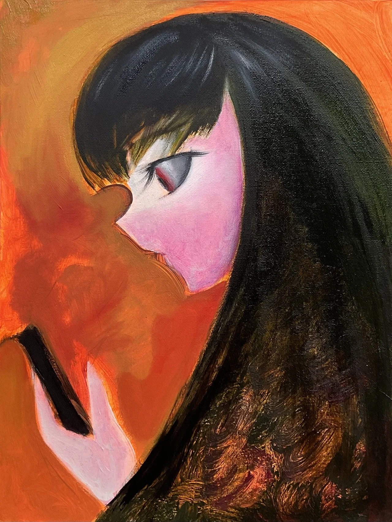 Cat Prince
Bad news, 2023
huile sur toile / oil on canvas
40.6 x 30.5 x 5 cm