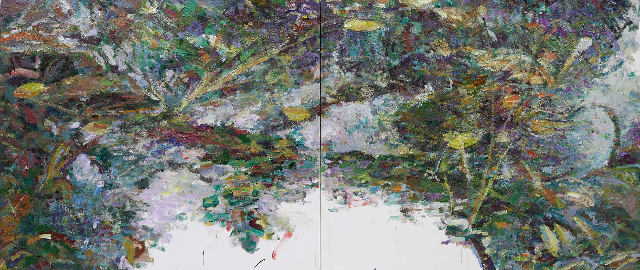 UNTITLED DIPTYCH NO. 1  acrylic on canvas  40 x 96"  2015