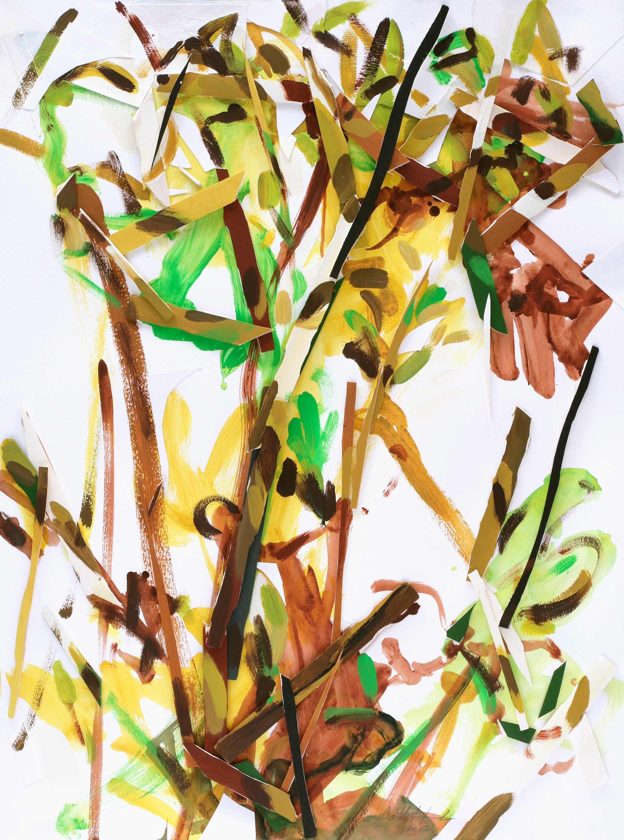 PARC NO. 1 paint sticks, acrylic on paper 40 x 30"  2012 (Copy)