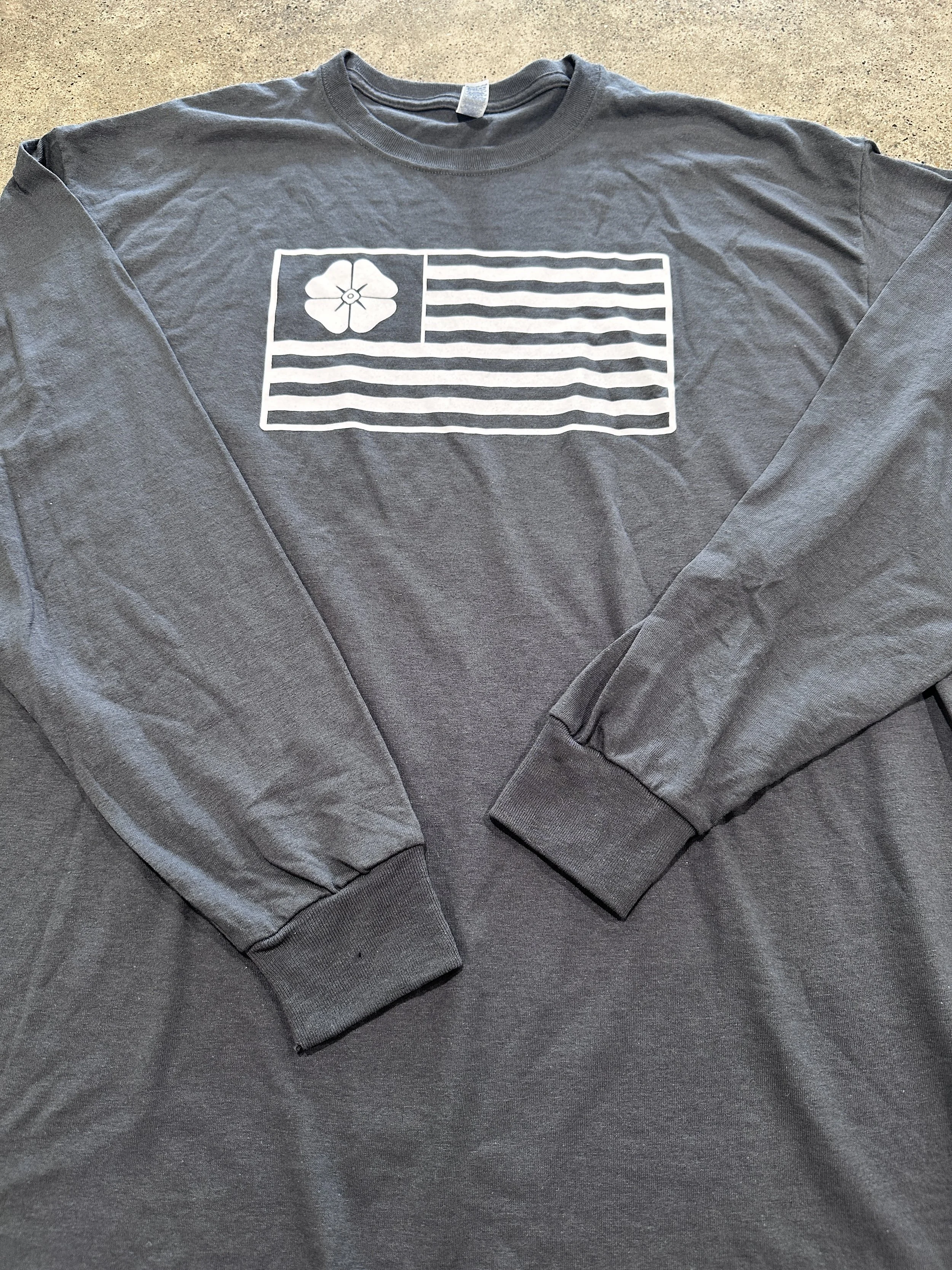 Flag Dark Grey Long Sleeve Tee