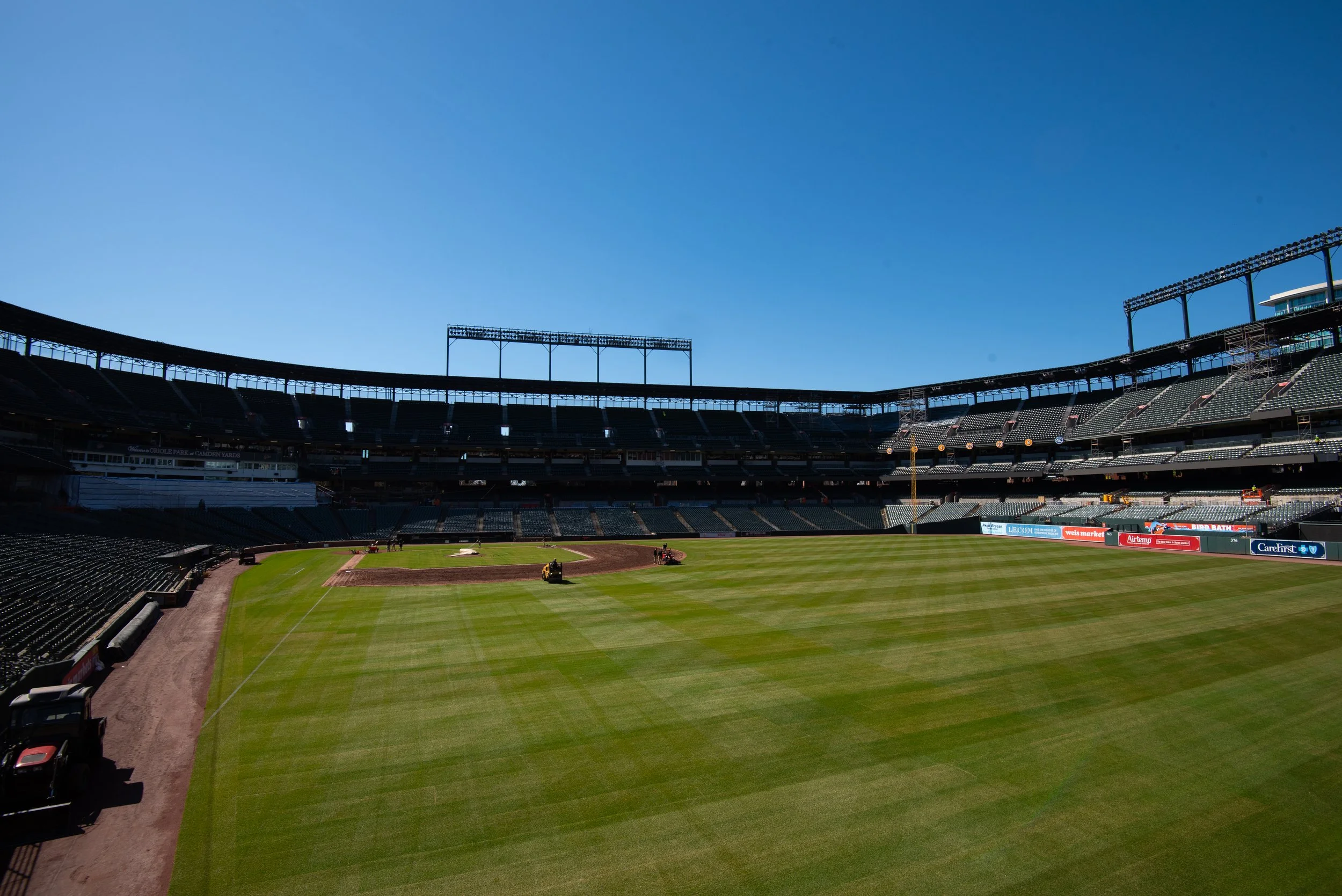 Active construction at Oriole Park at Camden Yards