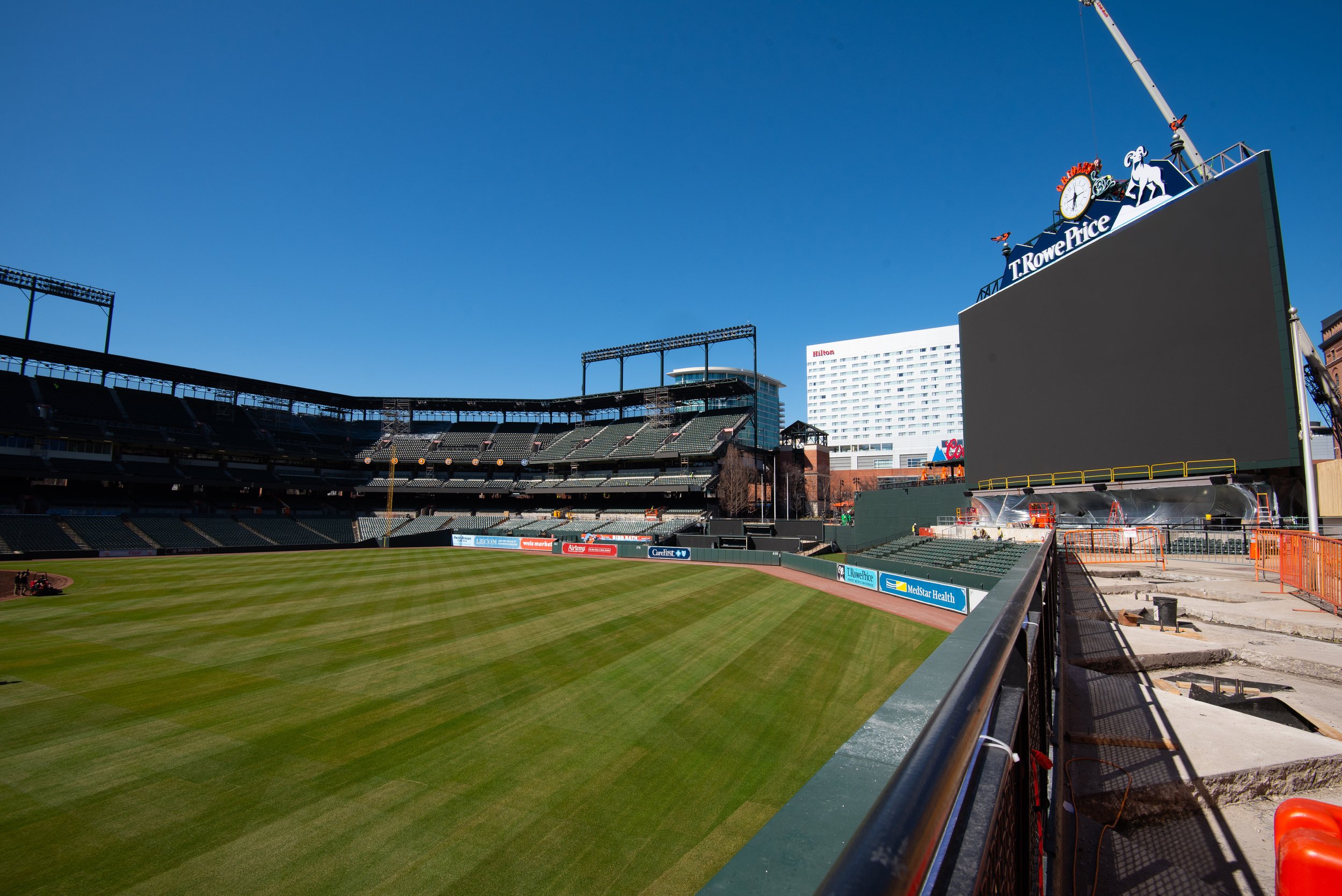 Active construction at Oriole Park at Camden Yards
