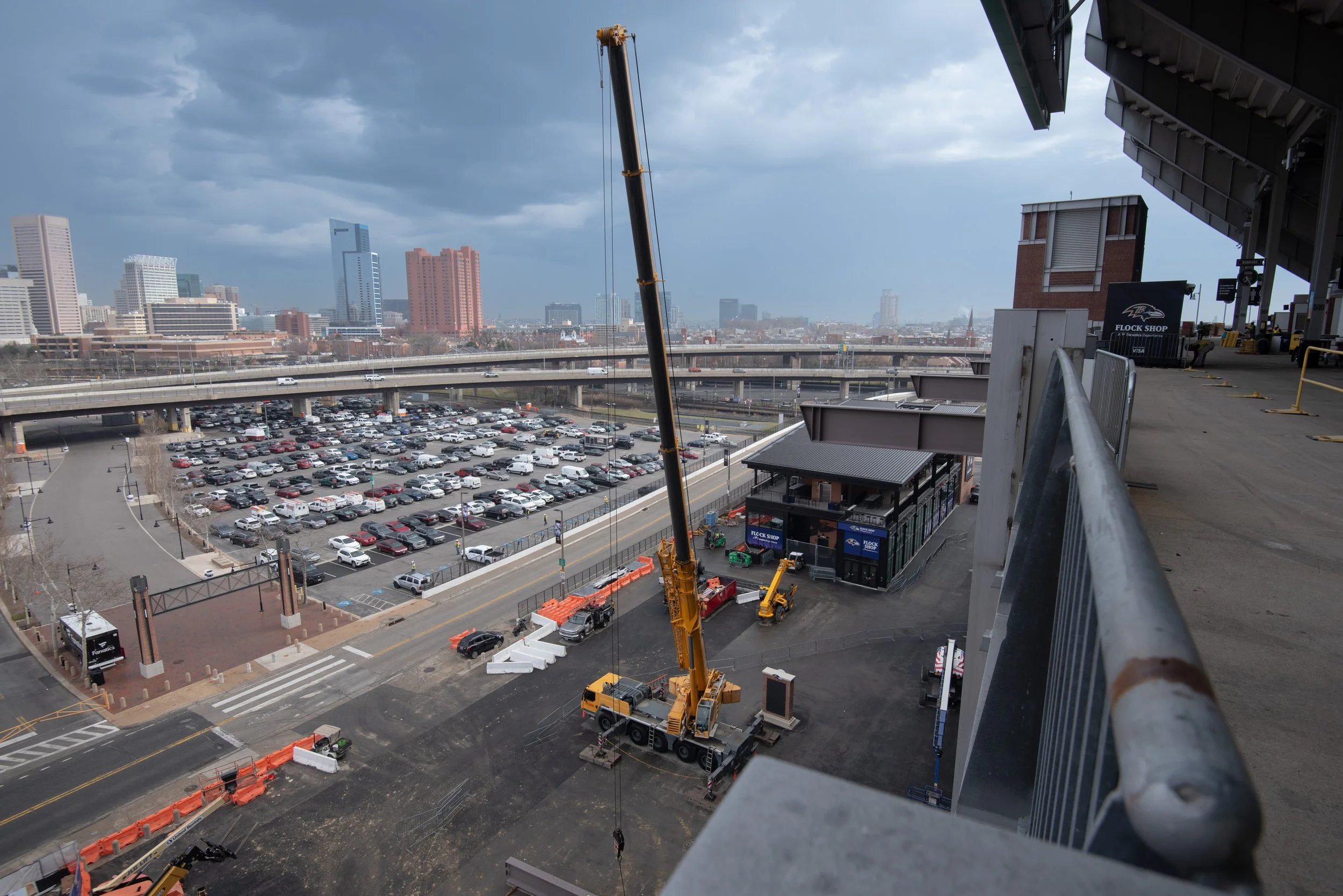 Active construction at M&T Bank Stadium