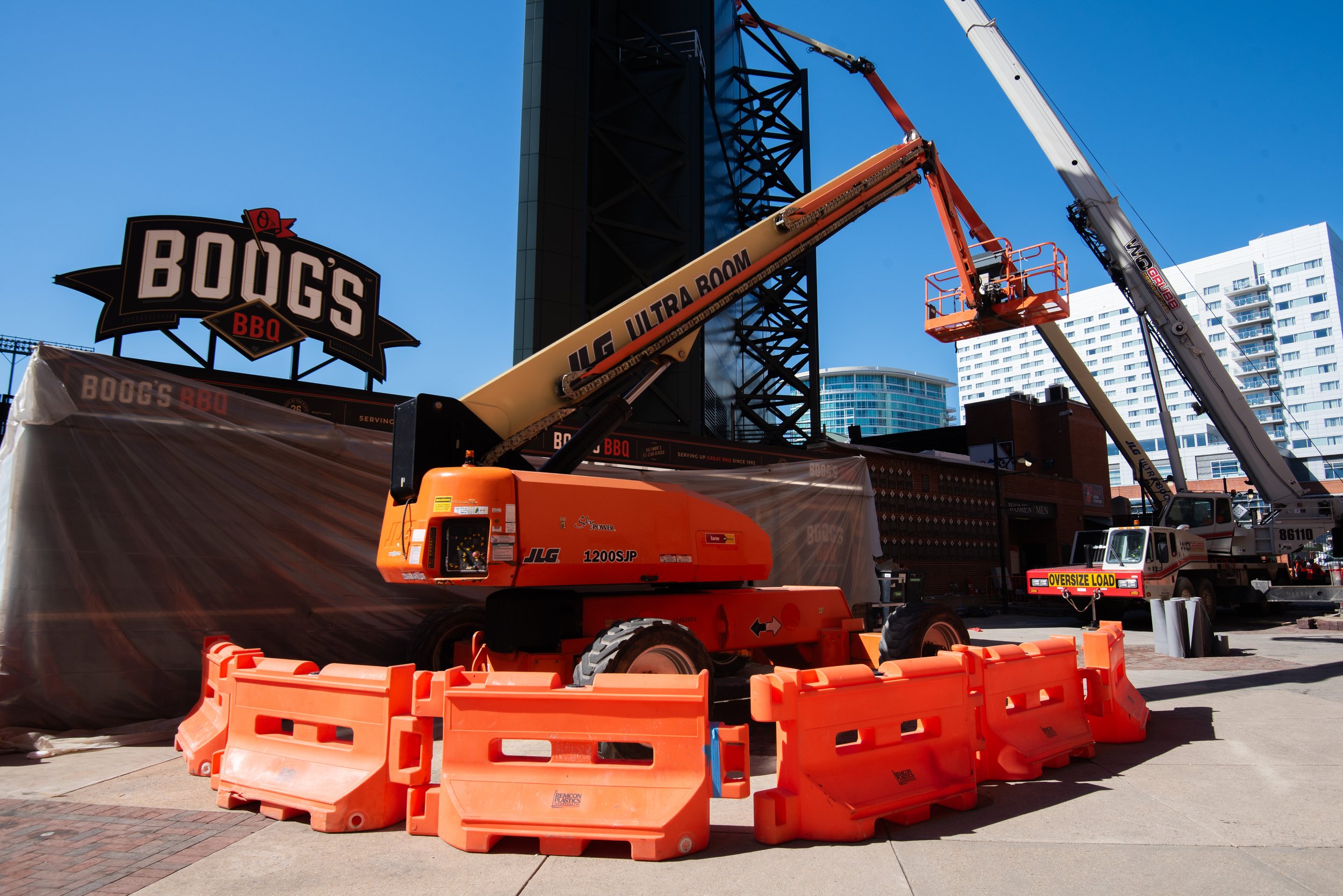 Active construction at Oriole Park at Camden Yards