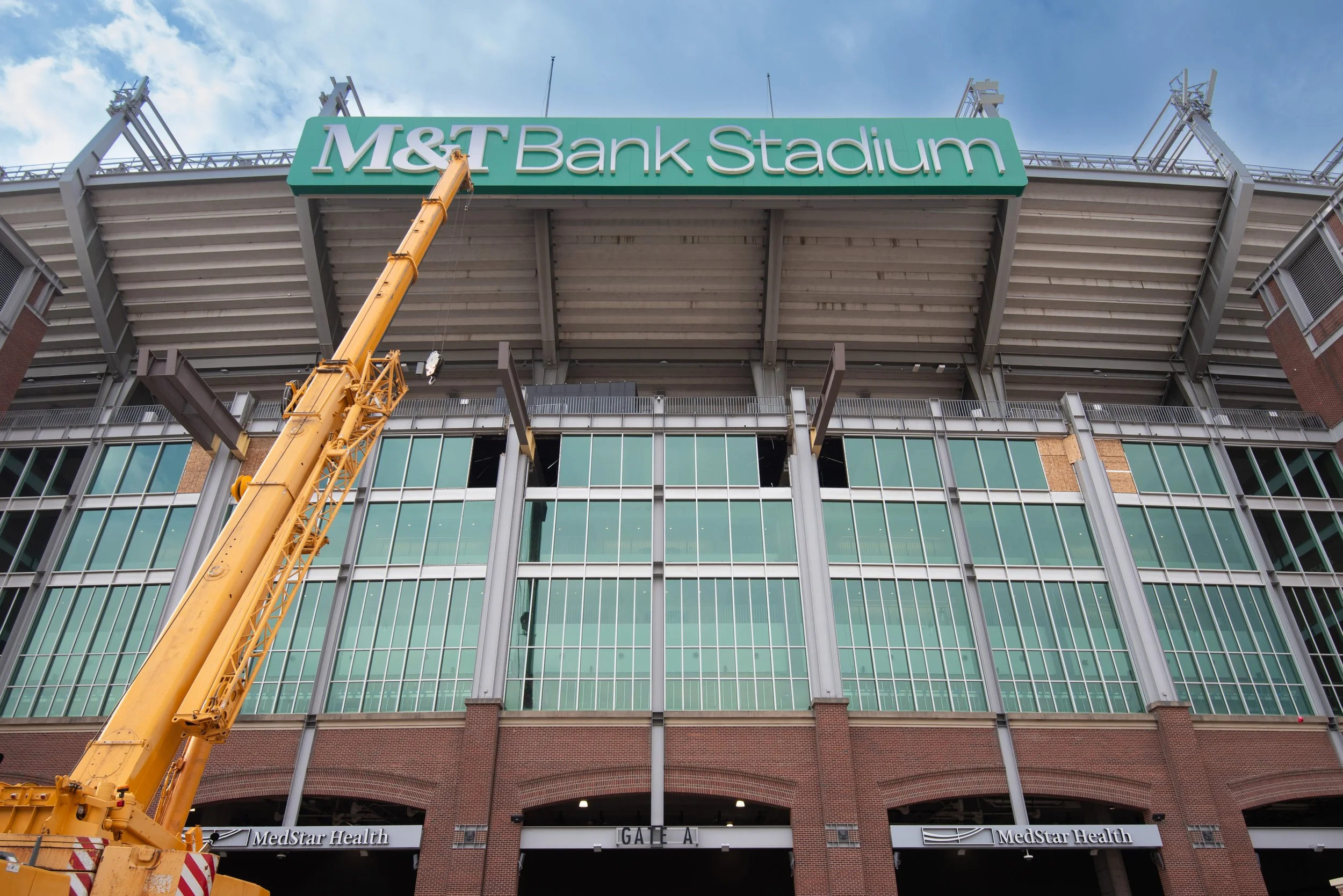 Active construction at M&T Bank Stadium