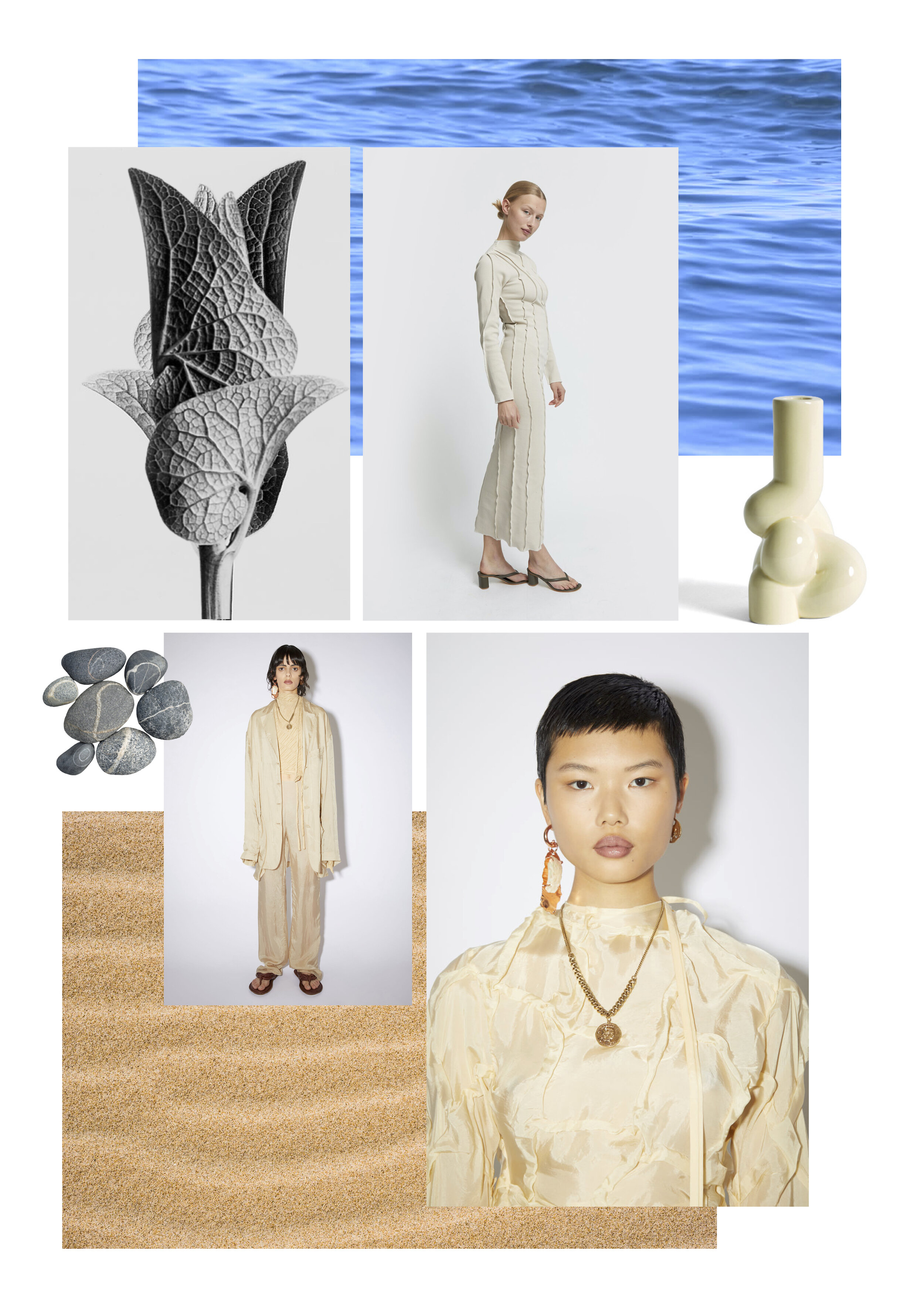 (L-R) Dress: Wood Wood | Vase: HAY | Suit: Acne Studios | Top: Acne Studios