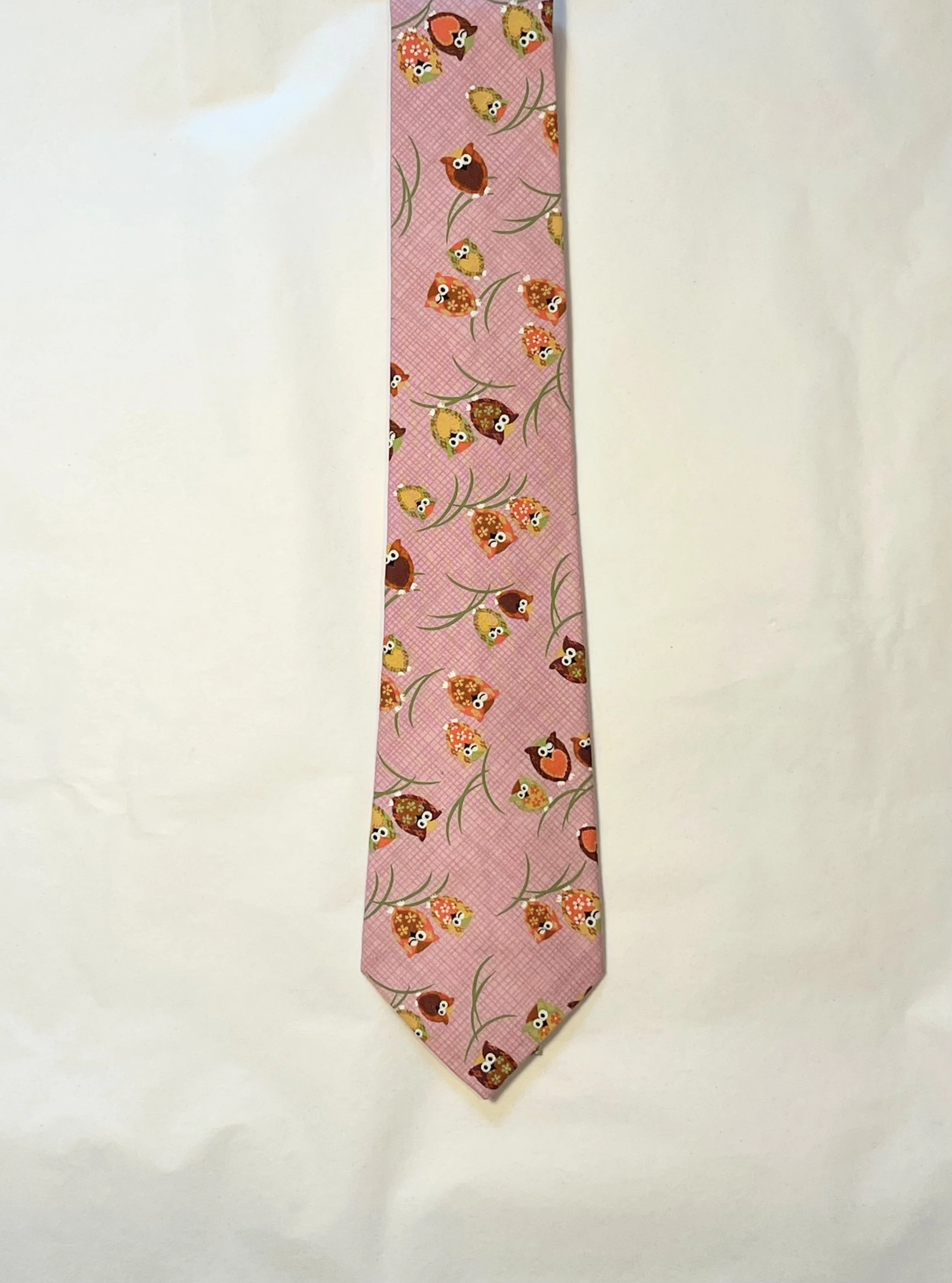 Tie - Pink with Owls