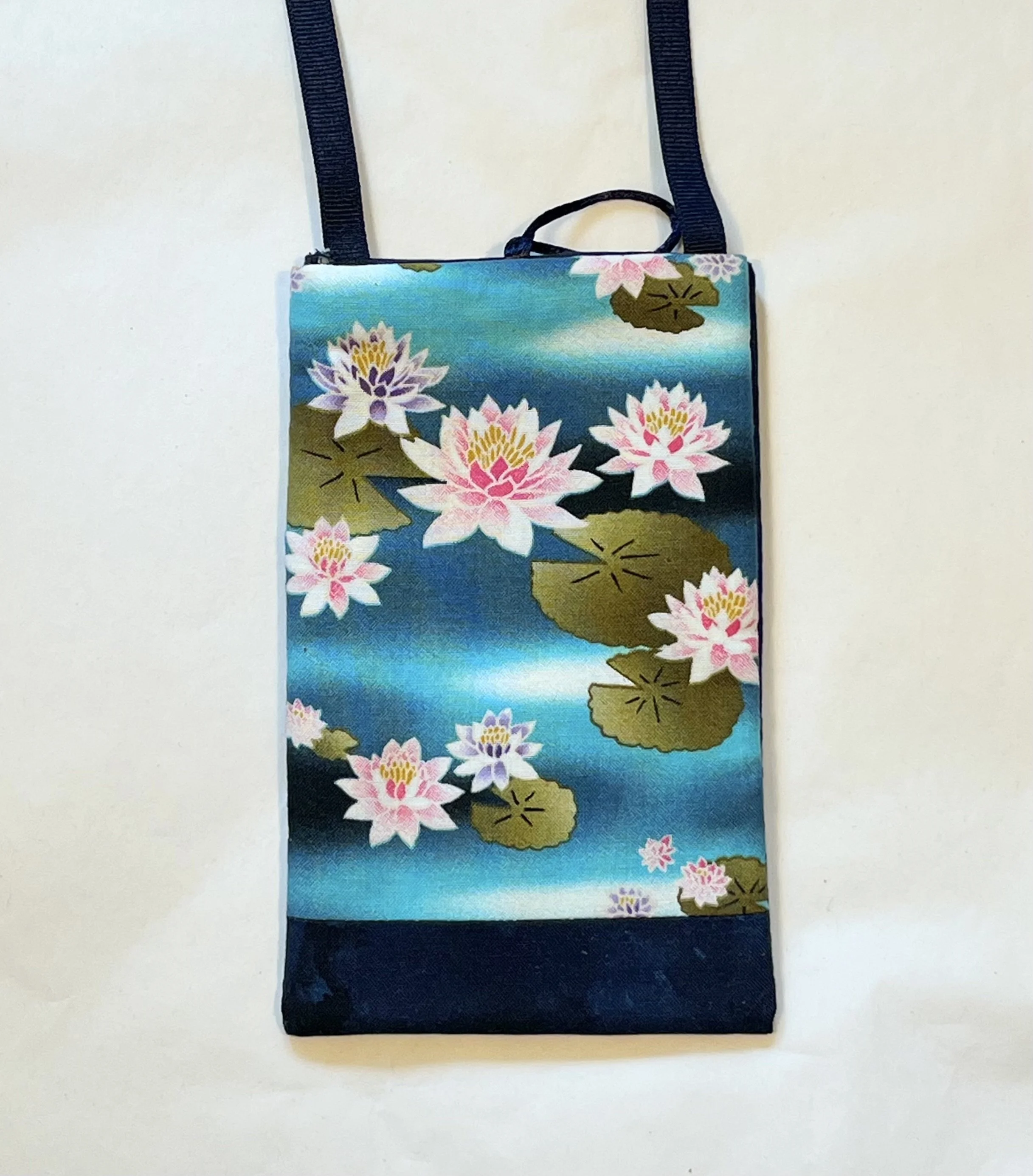 Cell Phone Holder - Blue Water Lilies