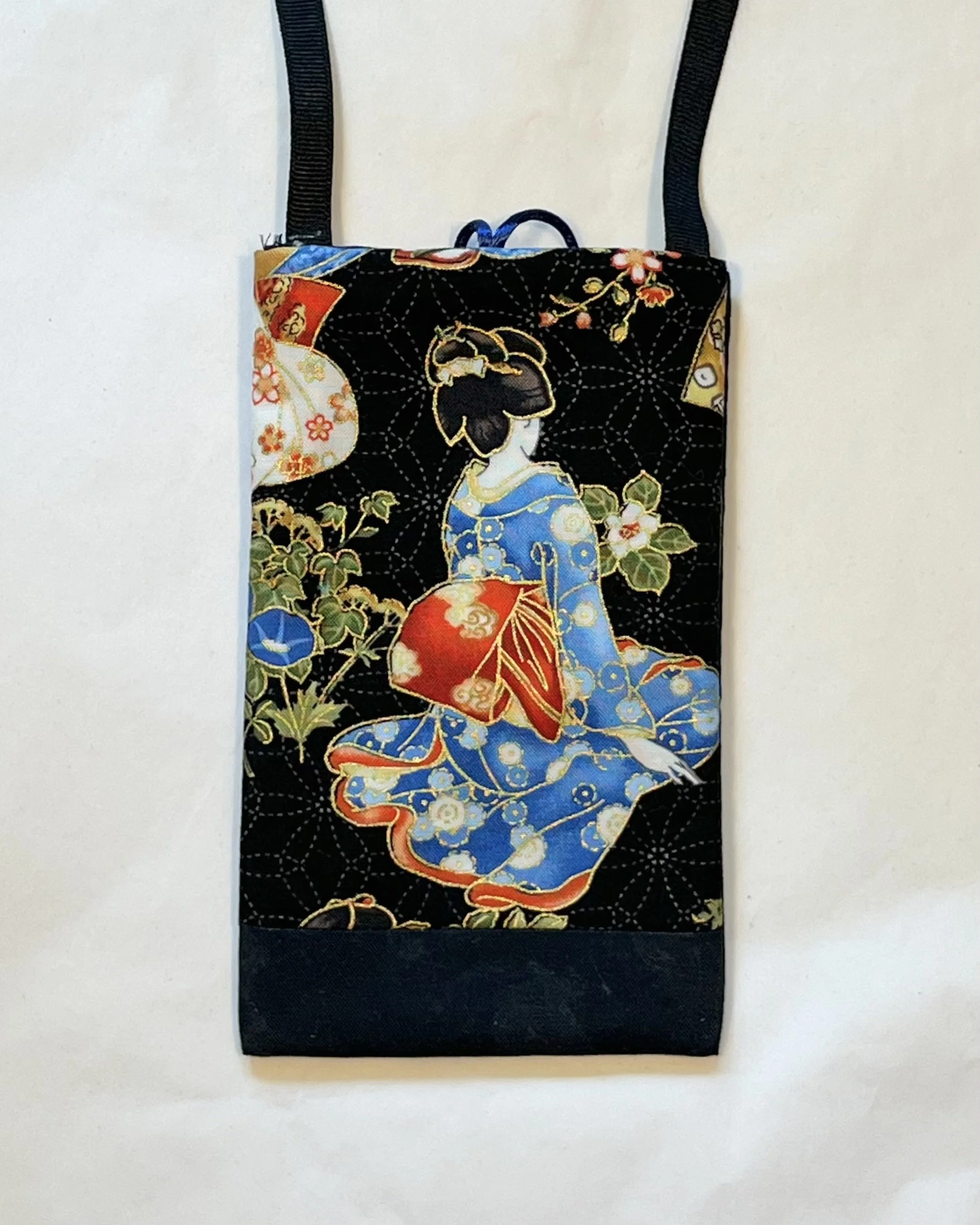 Cell Phone Holder - Geisha with Blue Kimono