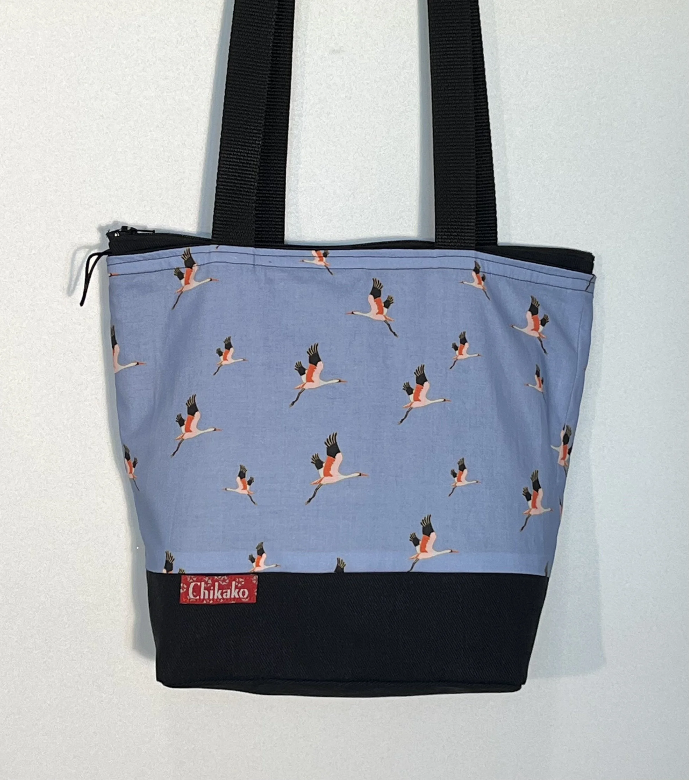 Chiyo Handbag - Blue with Flying Cranes