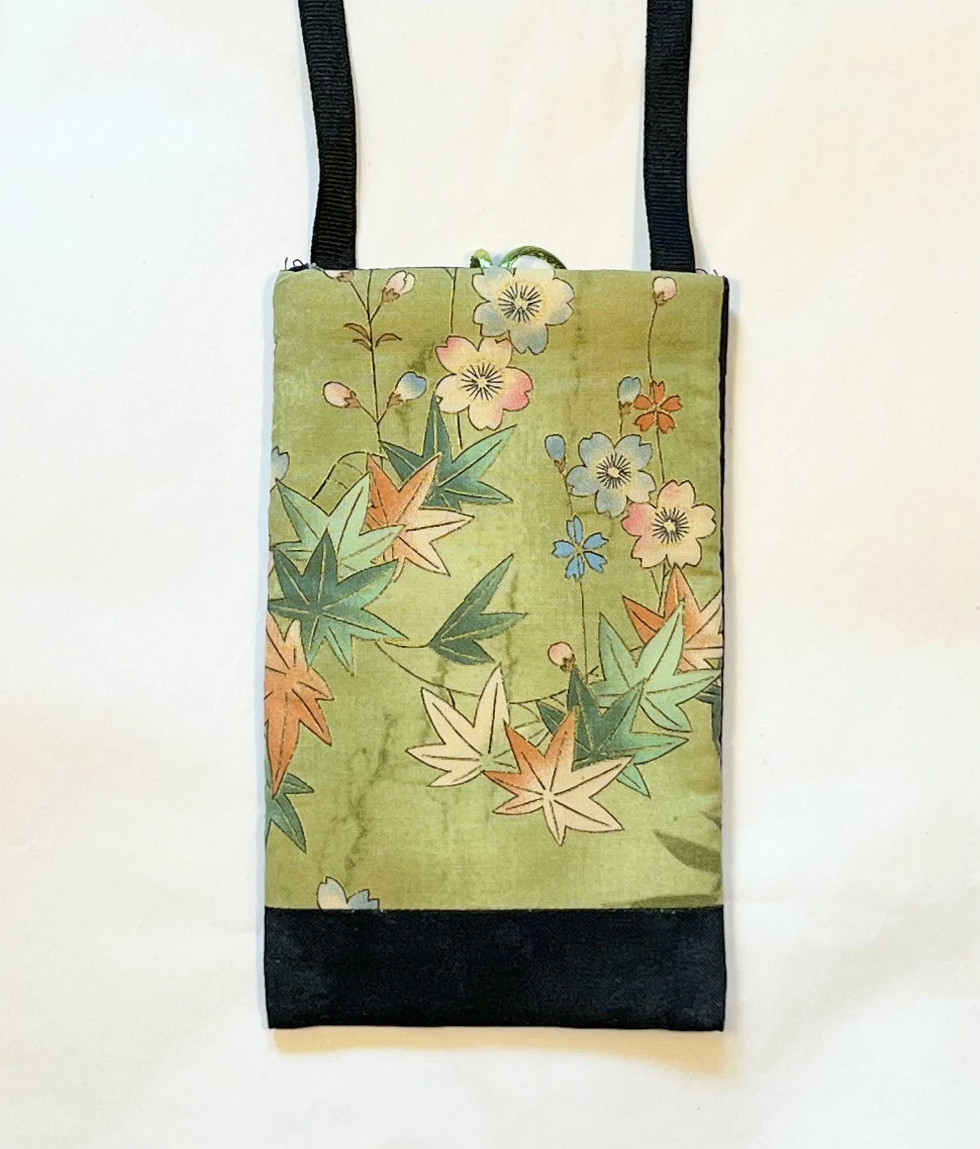 Cell Phone Holder - Green Floral and Leaves