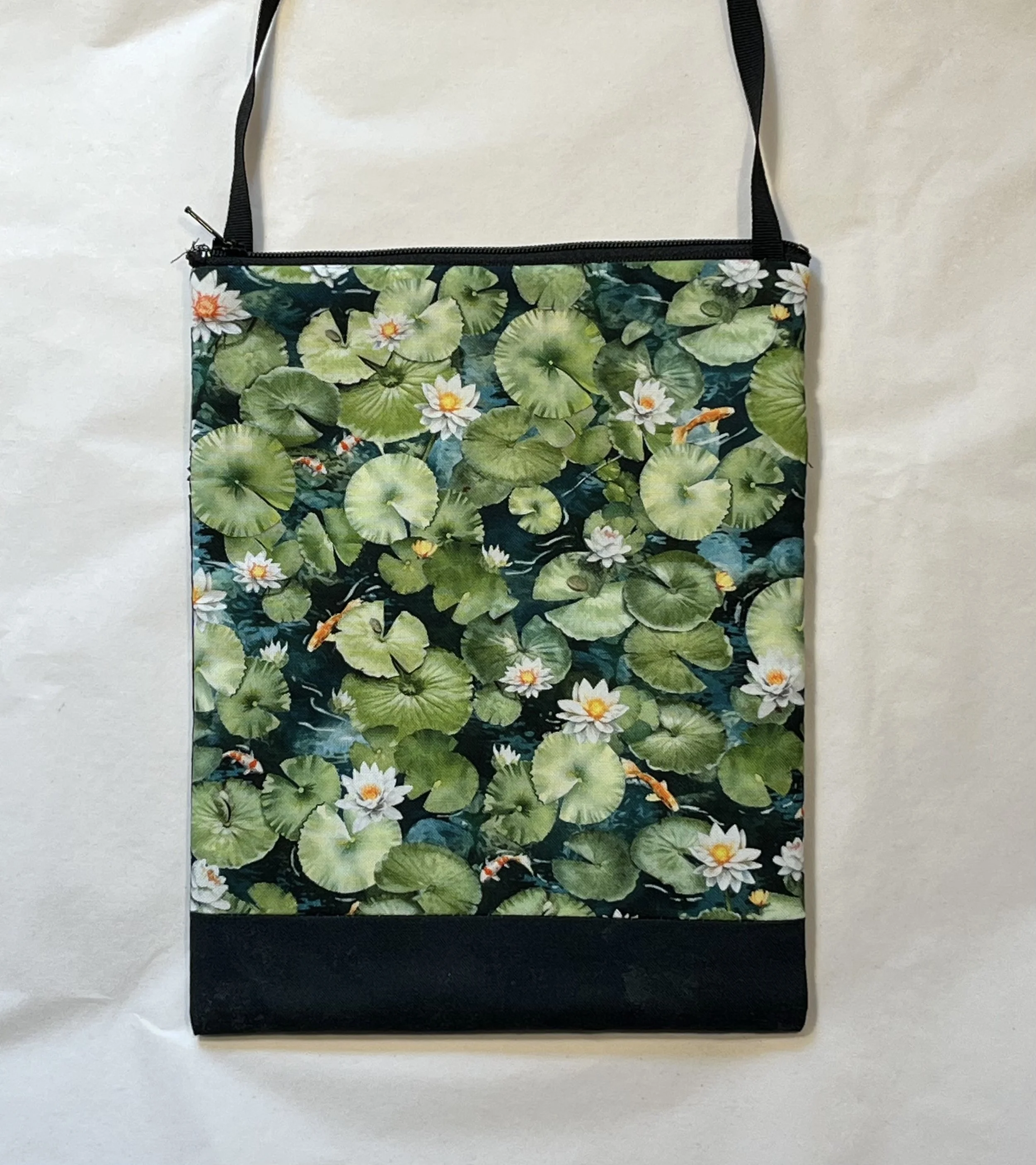 Hanako Pouch - Green Lilypads with Koi