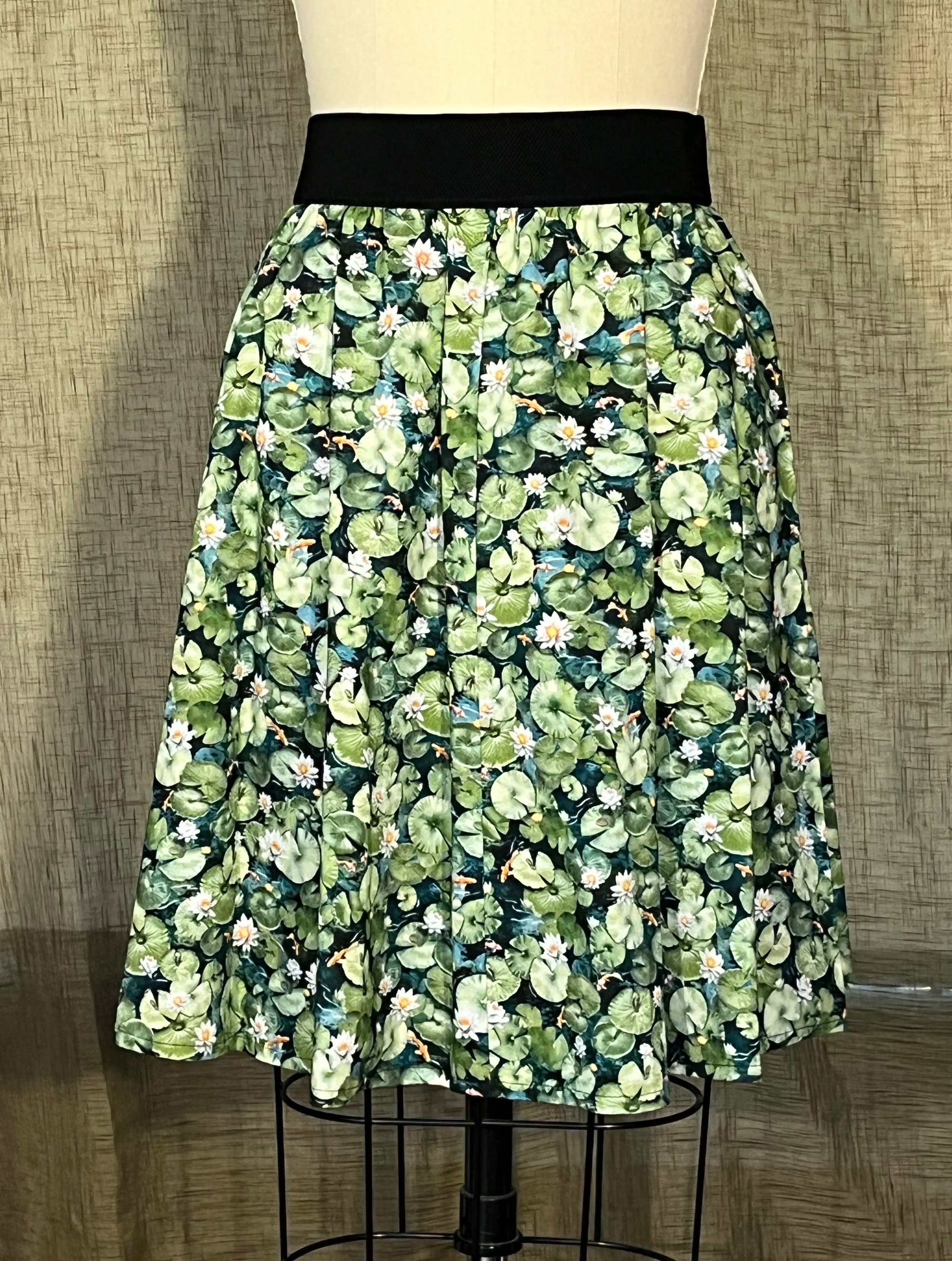 Skirt - Green with Lilypads and Koi