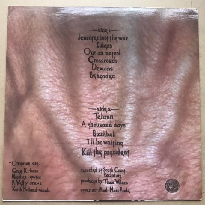 Offspring self titled LP - back cover.jpg