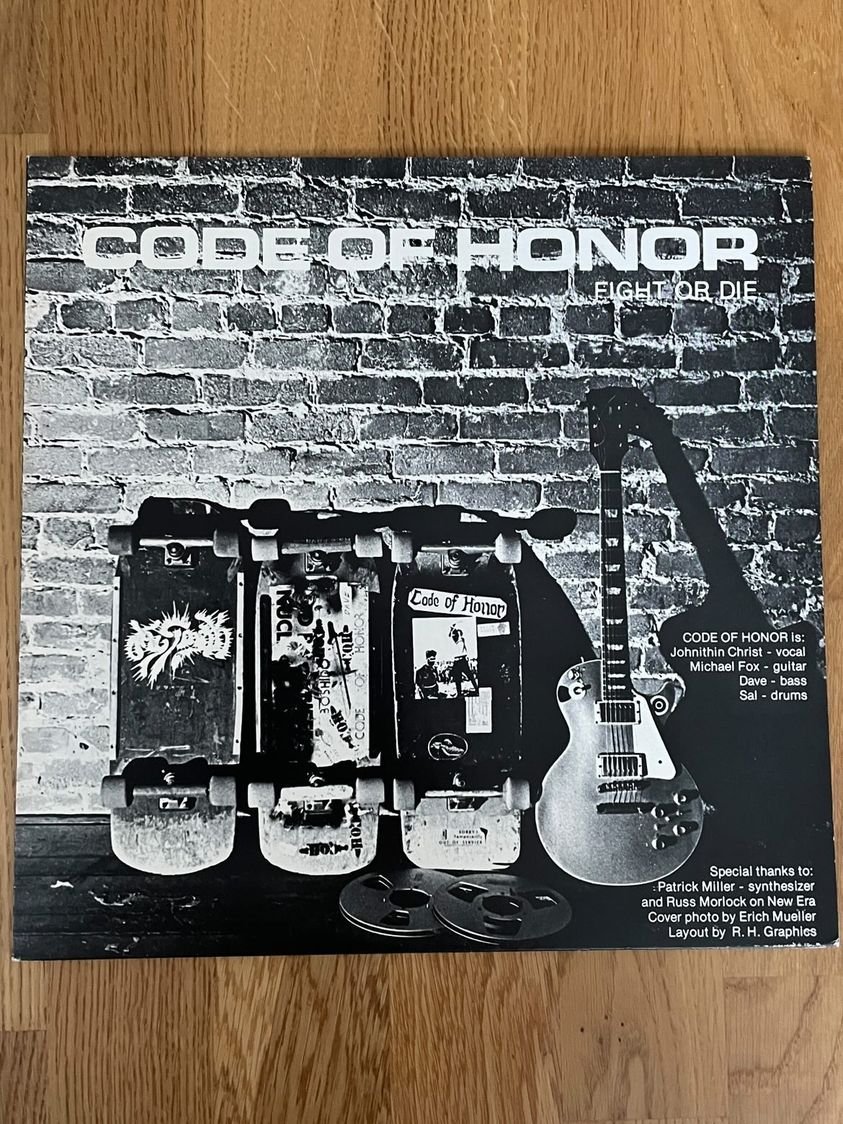 Code Of Honor - Sick Pleasure split LP - cover A side.jpeg