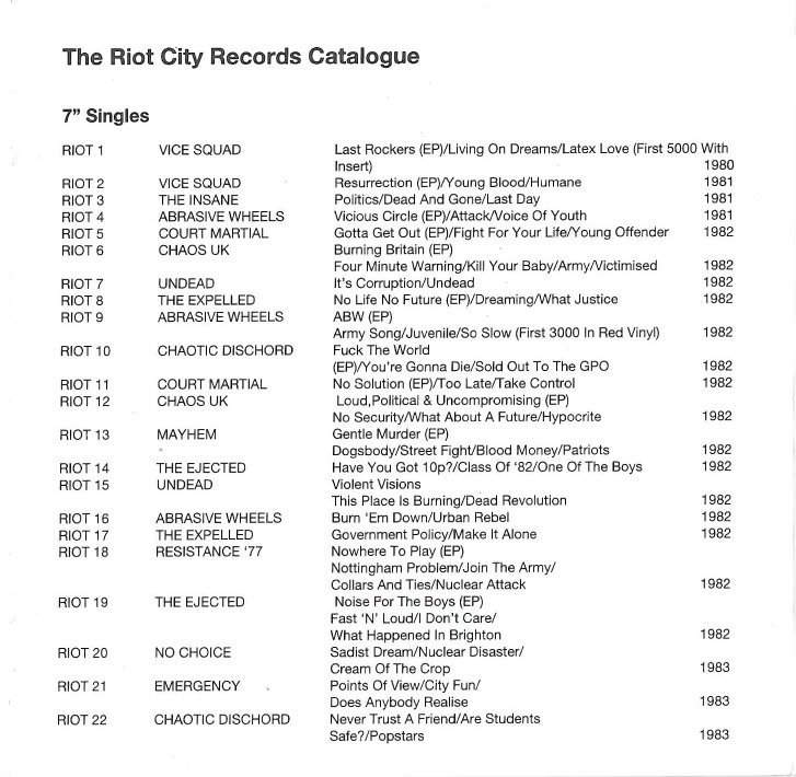 Riot City Records - The Punk Singles Collection vol. 1 on Anagram Records - 4.jpeg
