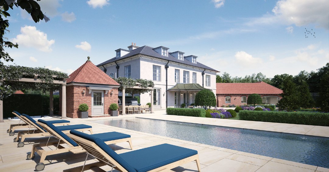 This expansive white home is designed as a retreat - with sweeping lawns, curated landscaping, sun-drenched terraces and a pool for long summer days.⁠
⁠
Currently on site. Built for life at its most elevated.⁠
⁠
#MorphDesignStudio #LuxuryArchitecture