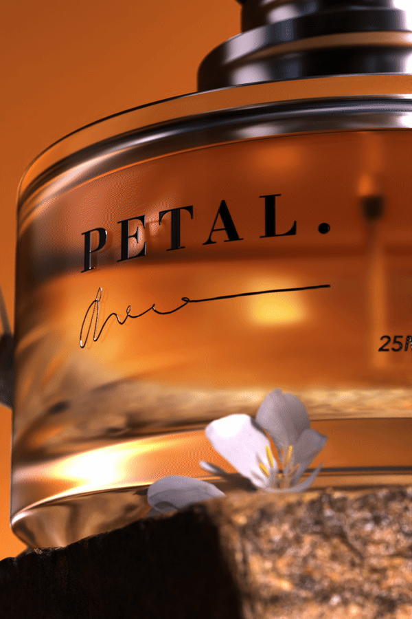 3D render of a bottle perfume, motion graphics design