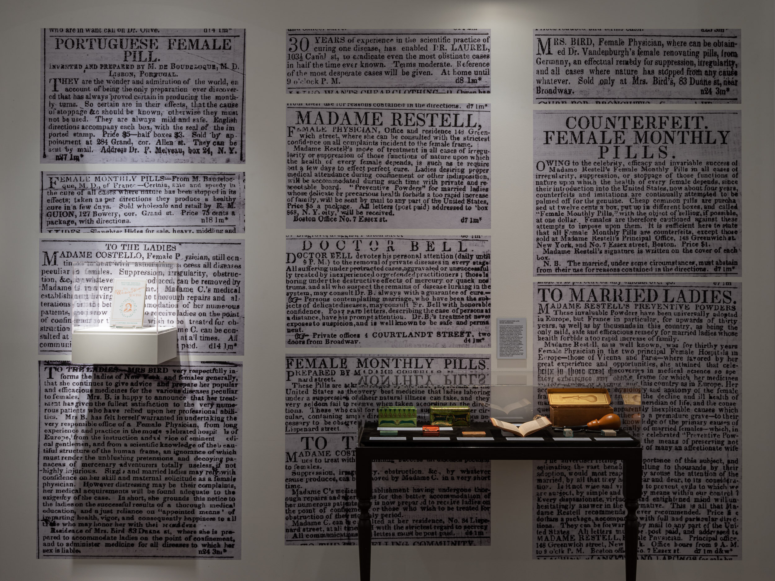 Installation view, On Abortion and the Repercussions of Lack of Access. Image courtesy of Museum of Sex.
