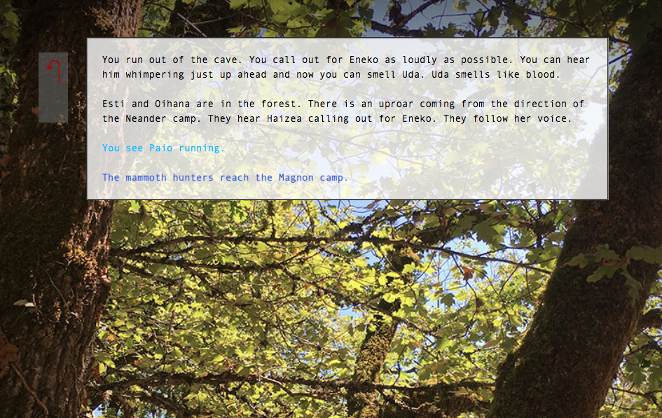 Screenshot of background forest imagery from Time Before Memory.