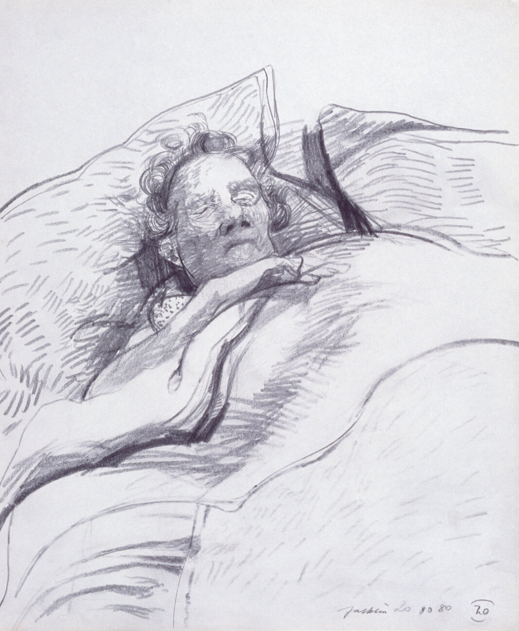 Woman in Bed (Alice Jacklin) i1-20a (1980)