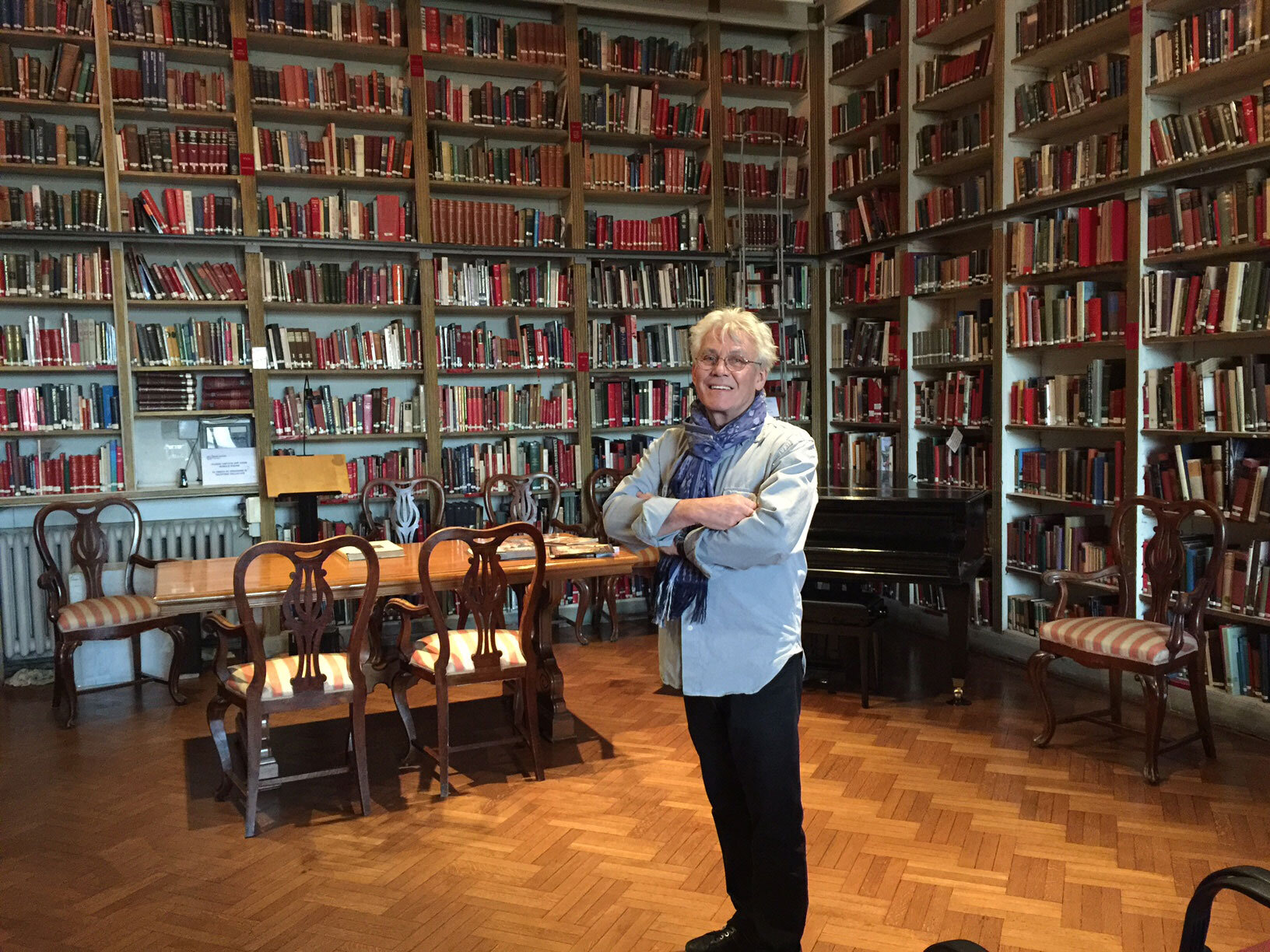  Waiting to deliver a lecture at the British Institute, Florence,  2016 