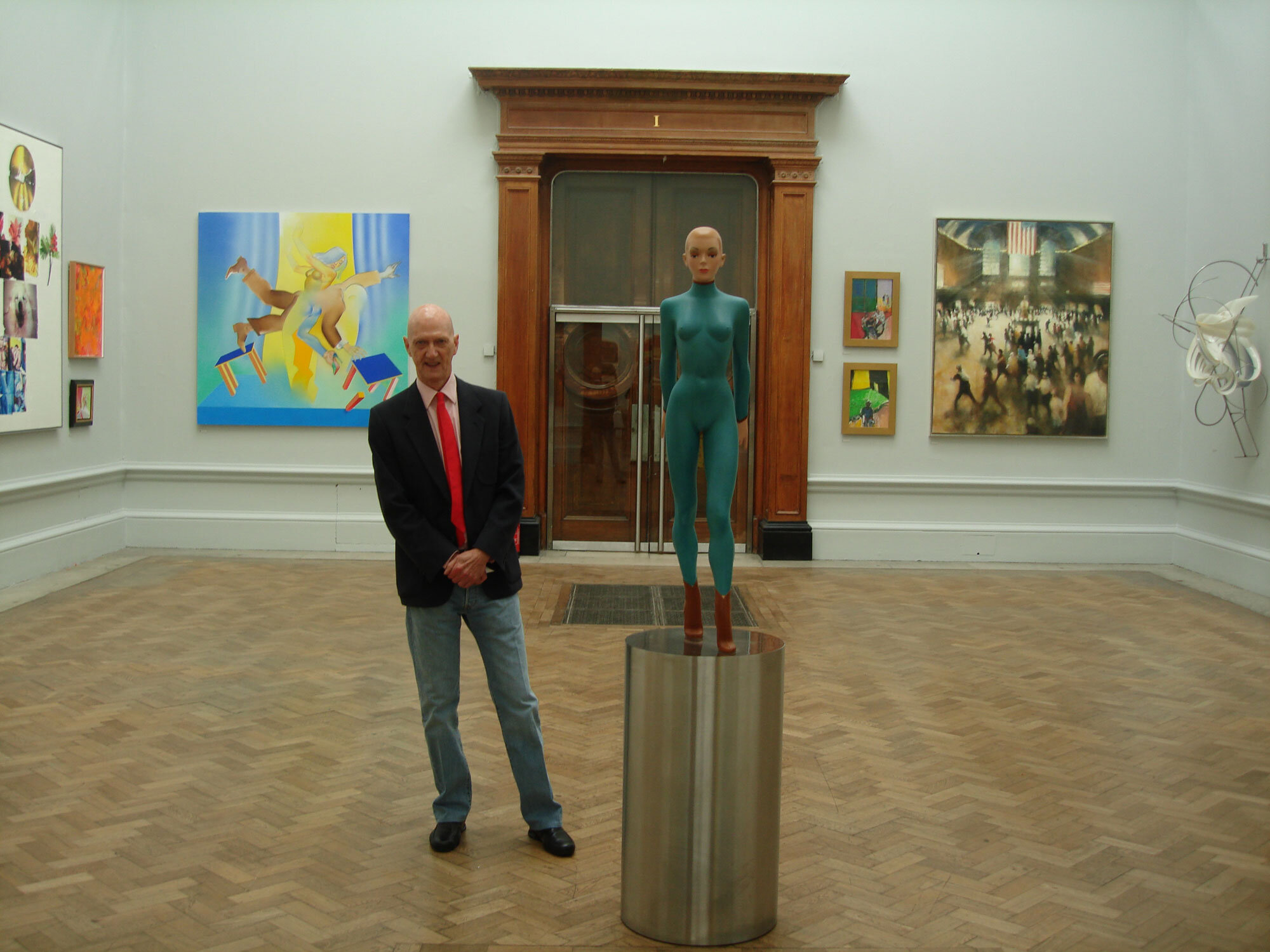  Allen Jones curating a room at the RA with Bill’s Grand Central painting, 2010 